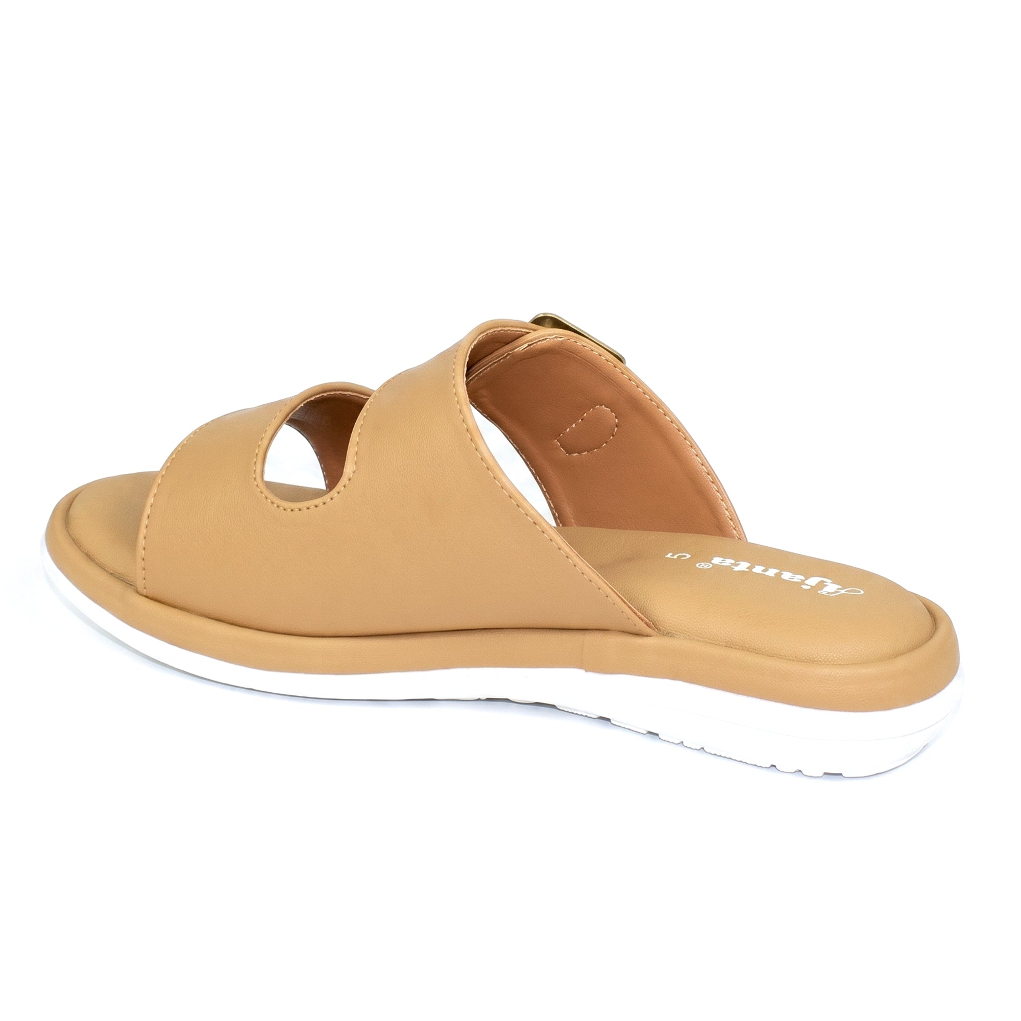 AJANTA Women's Double Strap Flat Sandals | Casual Slip-On Ladies Chappal with Cushioned Footbed