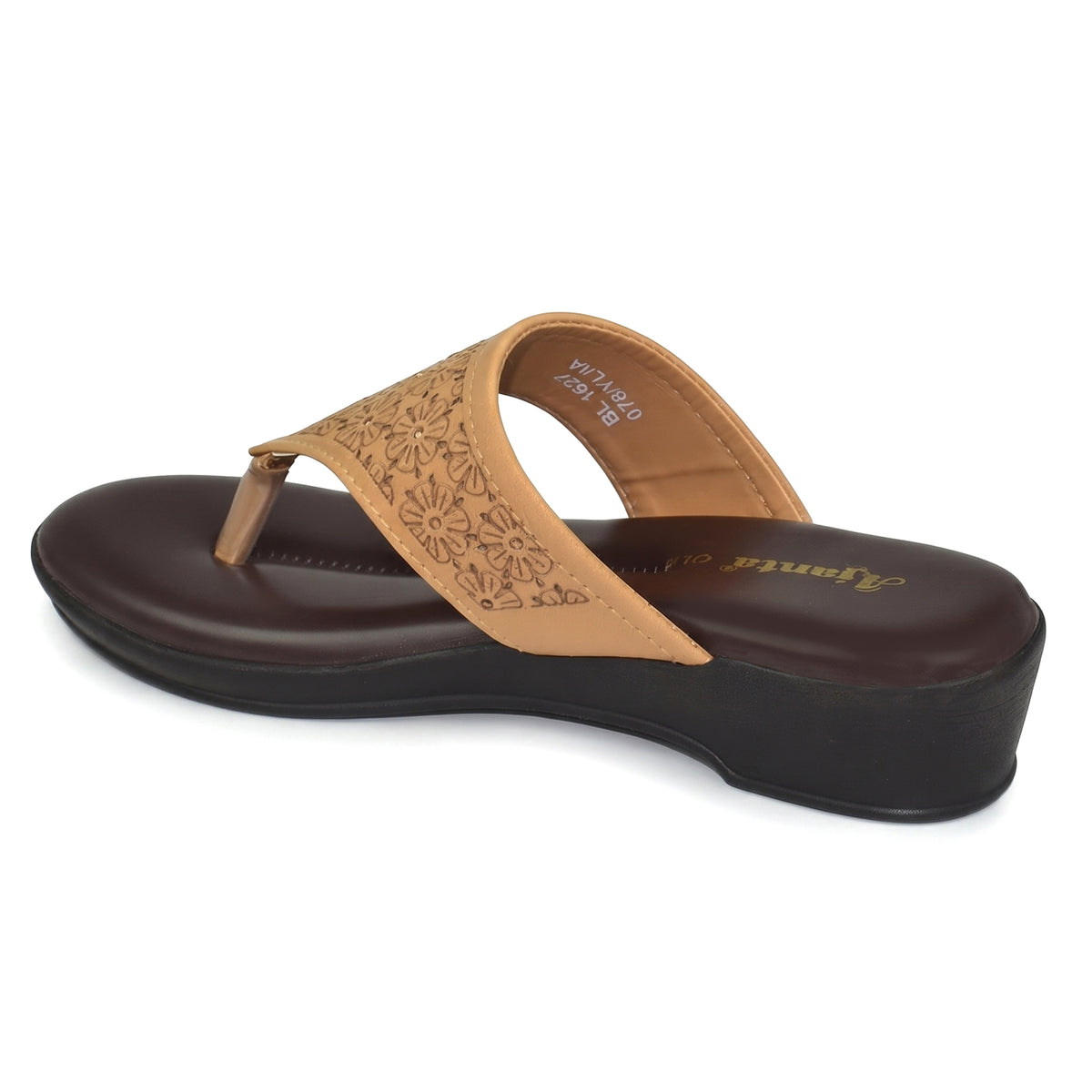 AJANTA Stylish Embellished Comfort Sandals For Woman | Lightweight Daily Wear Slip-On Flats for Women & Girls | Comfortable Casual Fashion Footwear For Office, Special Occasion, Wedding Party & Outing