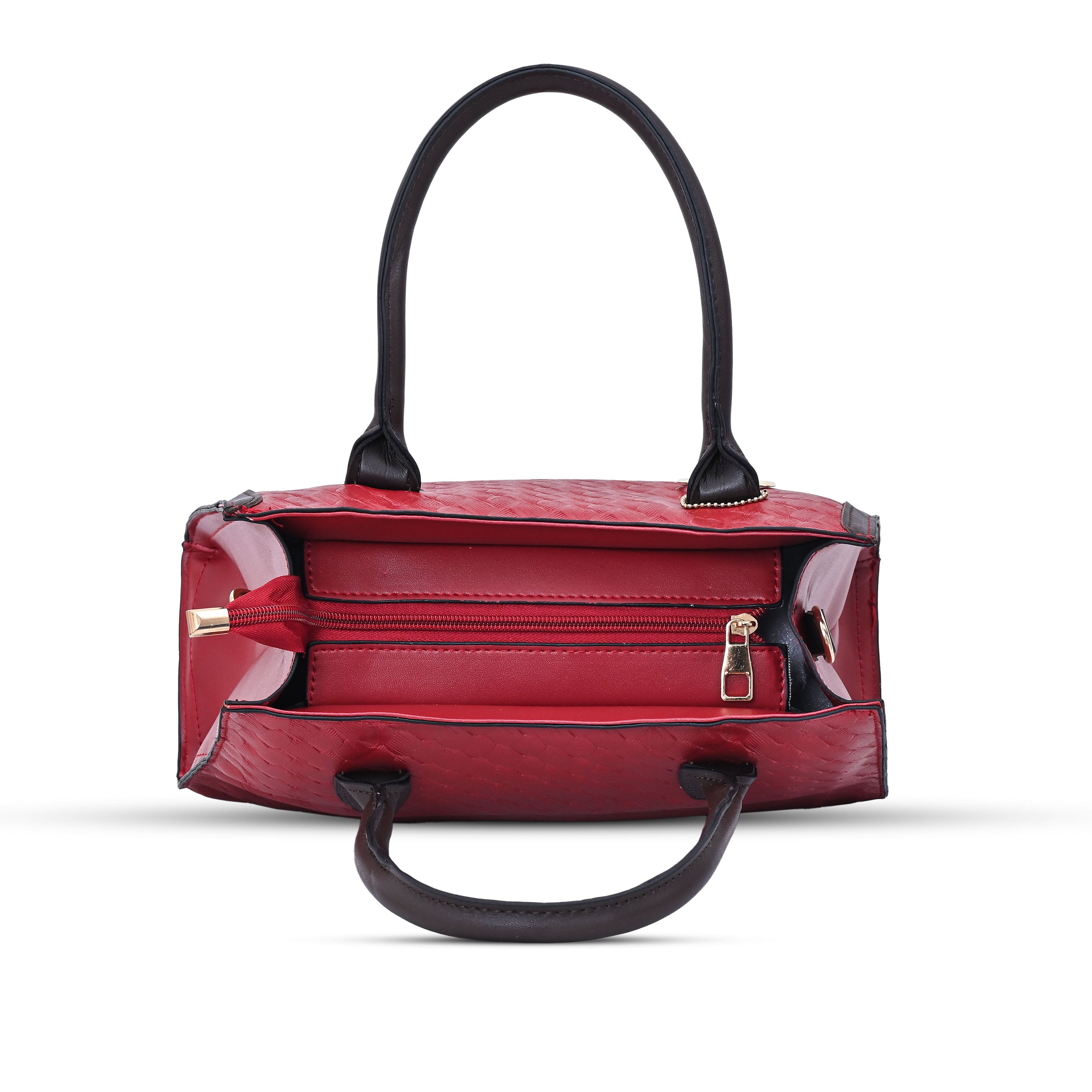 QIARRA Red Luxe Textured Synthetic Rexin Shoulder Bag with Detachable Strap VB8050