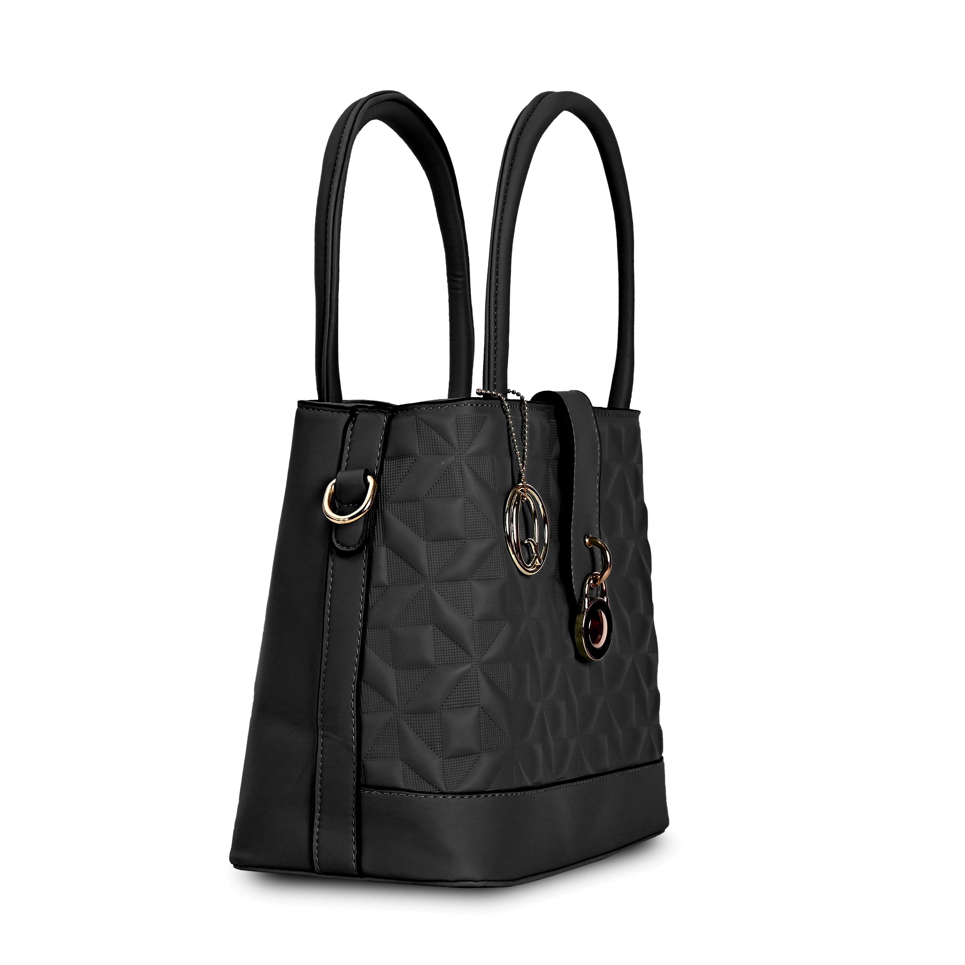 QIARRA Women's Black bag, Handbag For Office And College | Daily & Travel Use | Satchel Bag for Work | Lightweight Vanity Handbag for Women| Gift For Women VB8056