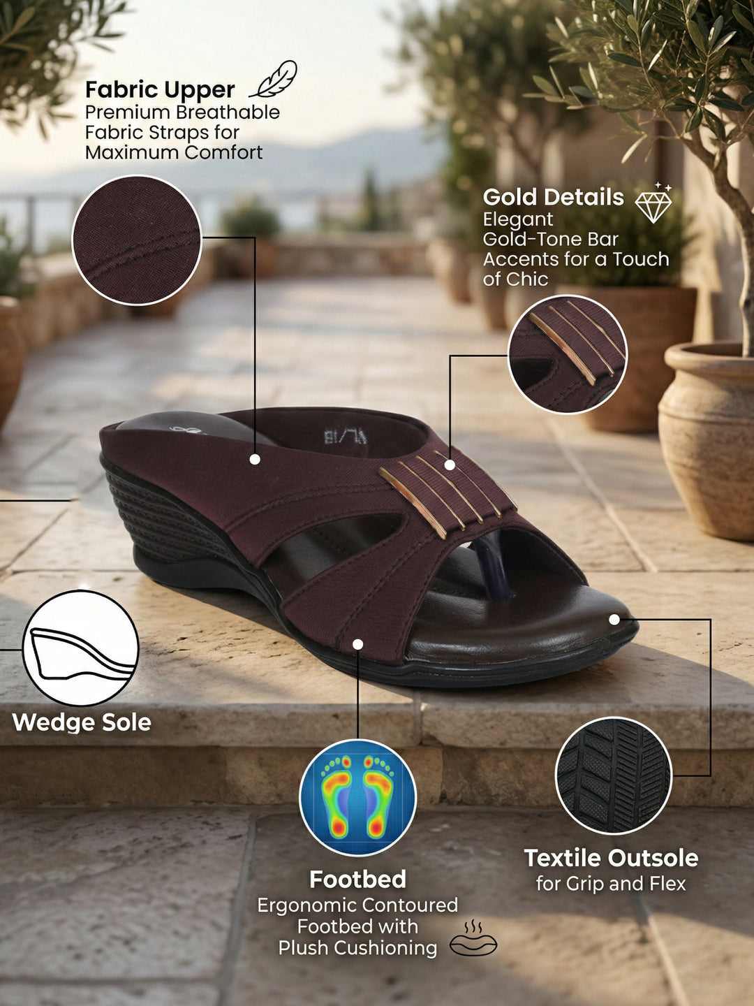 Ajanta Women's PVC Wedge Sandal