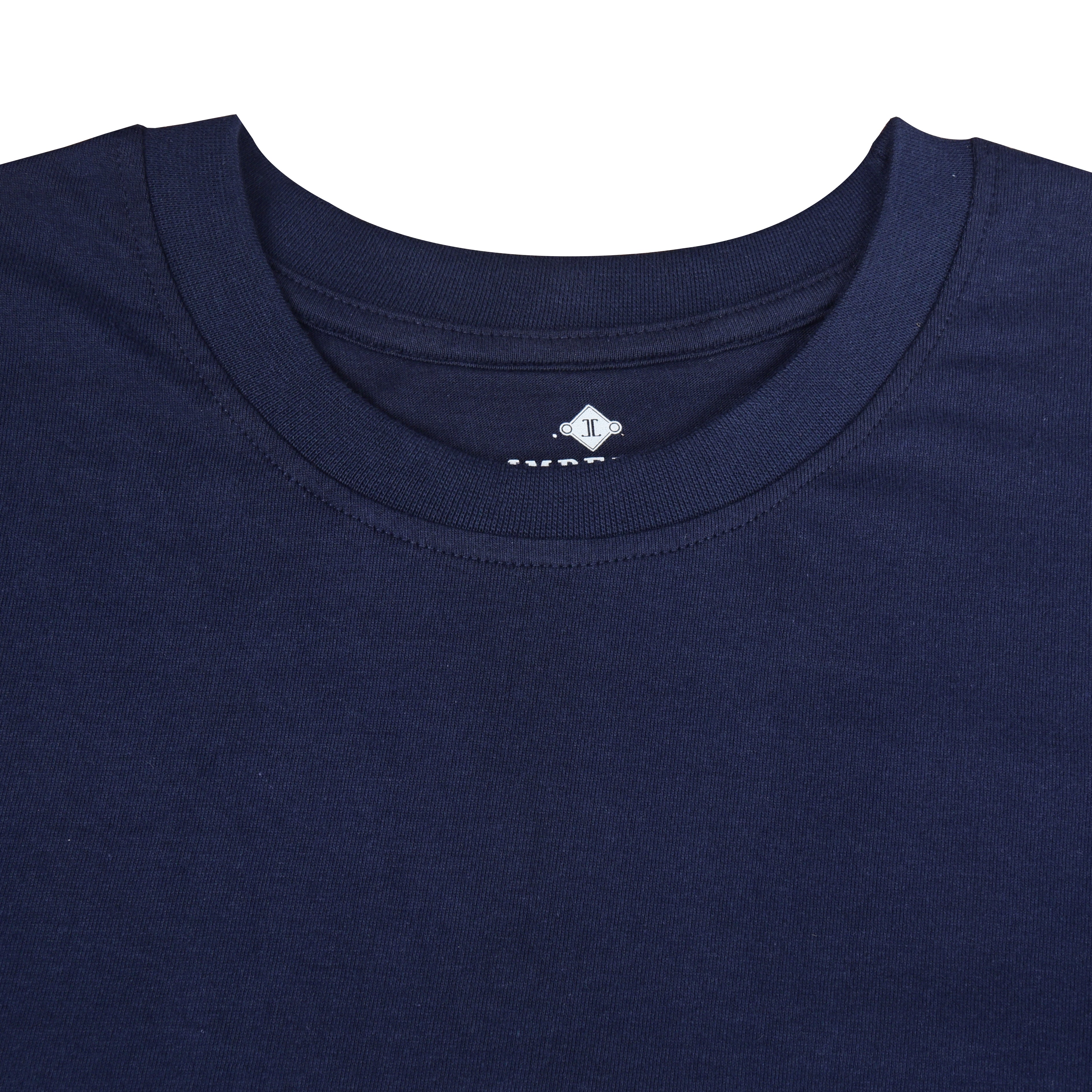 IMPERIO Men Navy Solid Round Neck T-Shirt | Pure Cotton, Casual Fit RN5019
