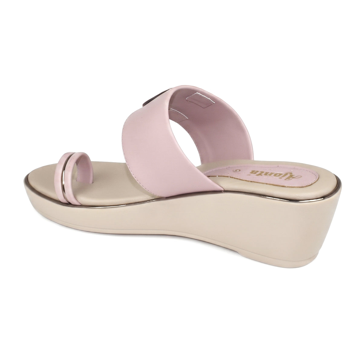 AJANTA Women’s Wedge Sandals | Wedge Heel Sandals for Women | Stylish Toe Ring Sandals with Embellished Buckle | Comfortable Ladies Sandals for Party , Casual Wear & Everyday Use