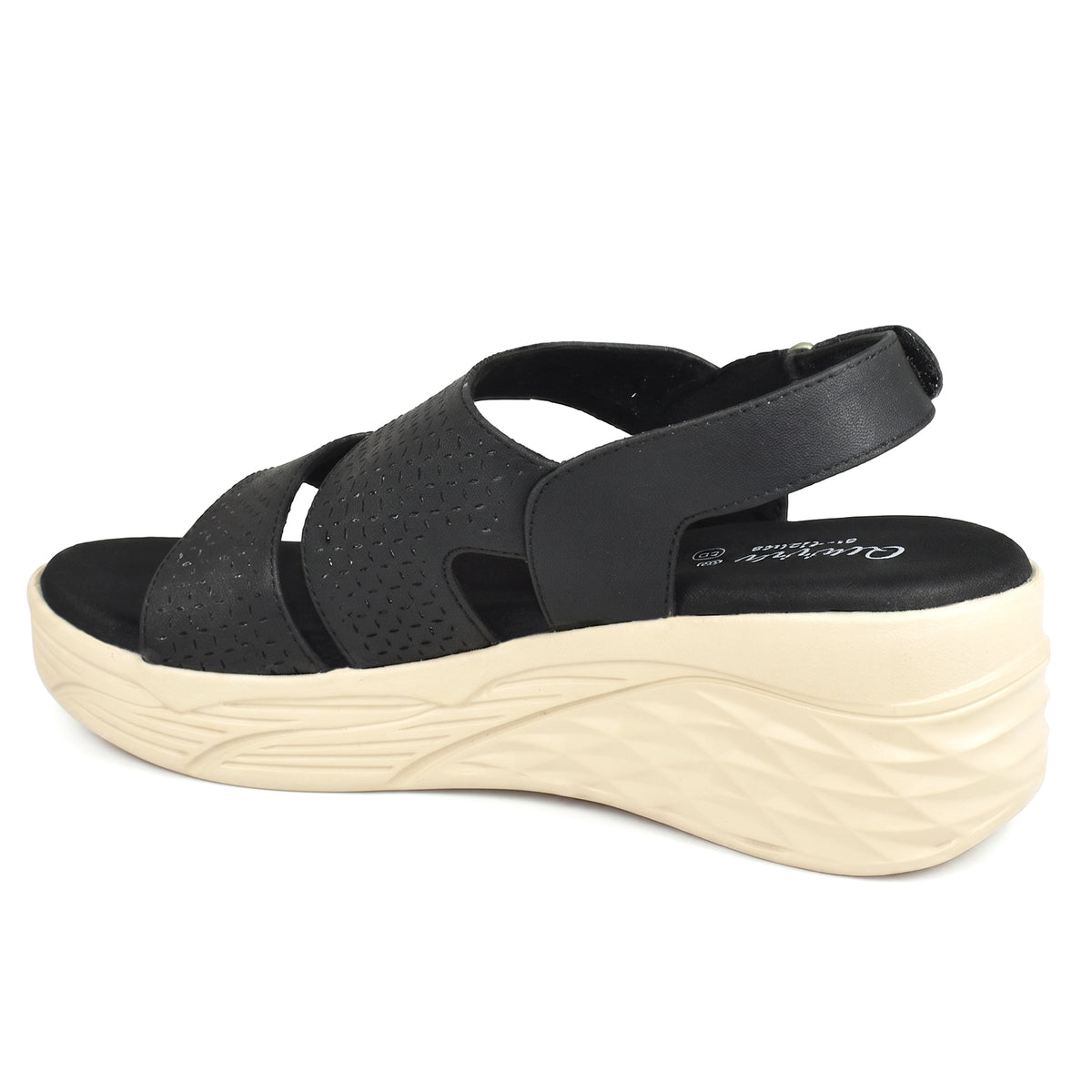 AJANTA Stylish Block Heel Sandals For Women | Open Toe Back Strap Heels with Elastic Strap | Casual Sandals with Ergonomic Arch Support | Soft Cushioned Footbed & Breathable Synthetic Upper for Office, Travel, Party & Wedding FootWear