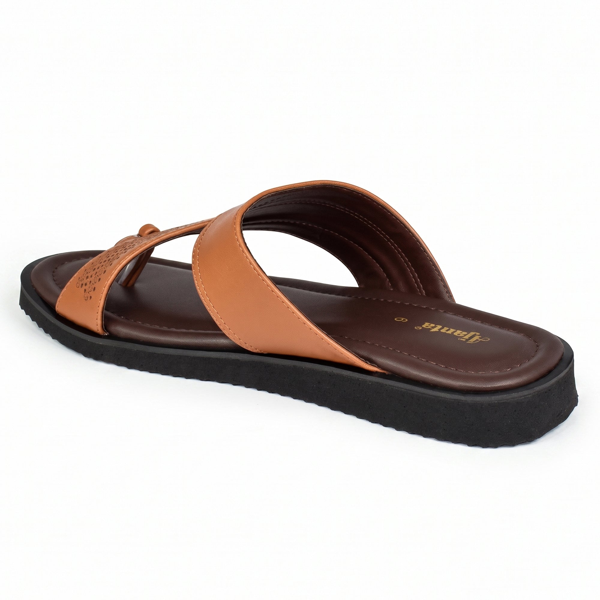 AJANTA Men Slip-On Sandals | Comfortable Lightweight Daily Wear (Tan)