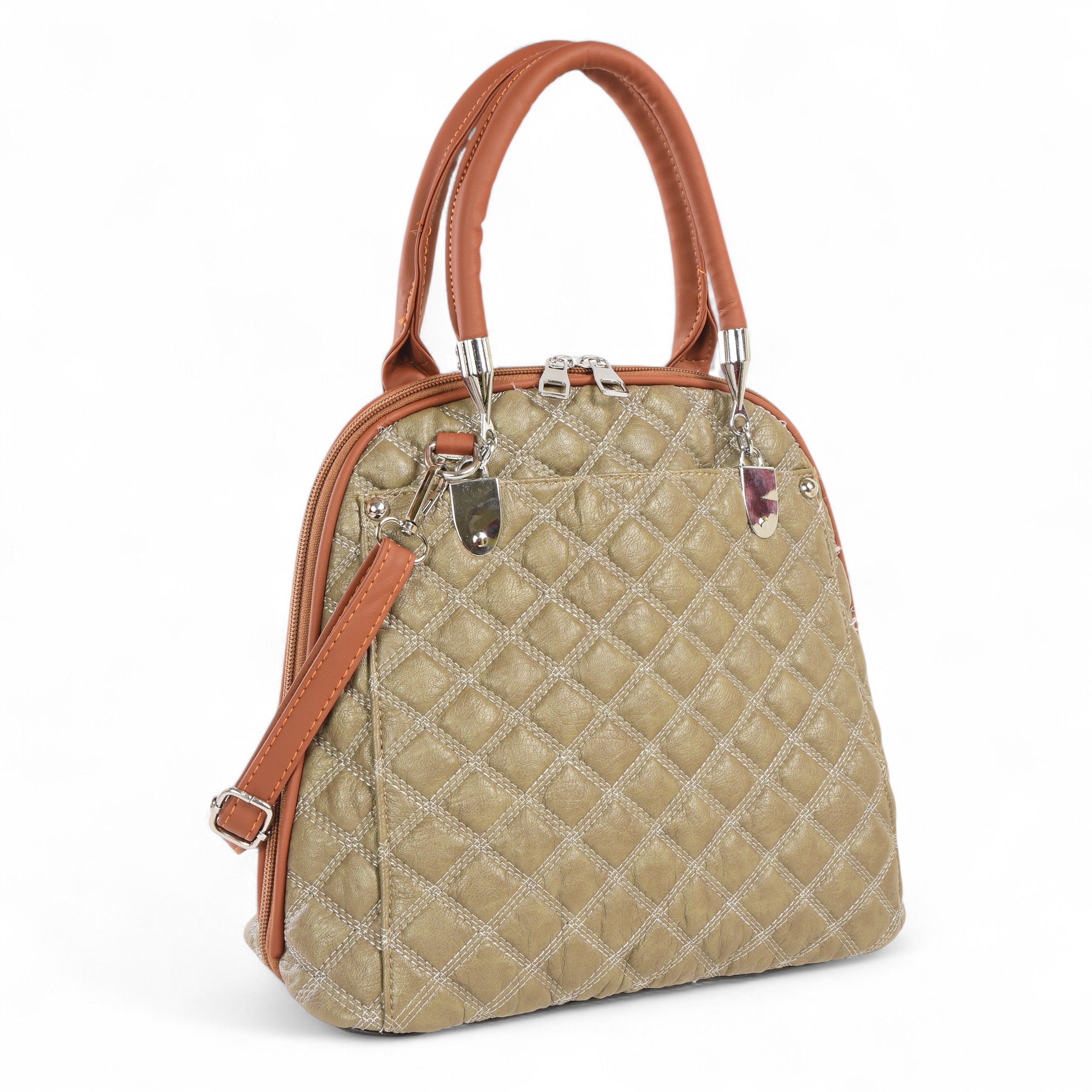 QIARRA by Ajanta Women's 3-in-1 Harvest Gold Convertible Handbag with 3 Chains-VB8103