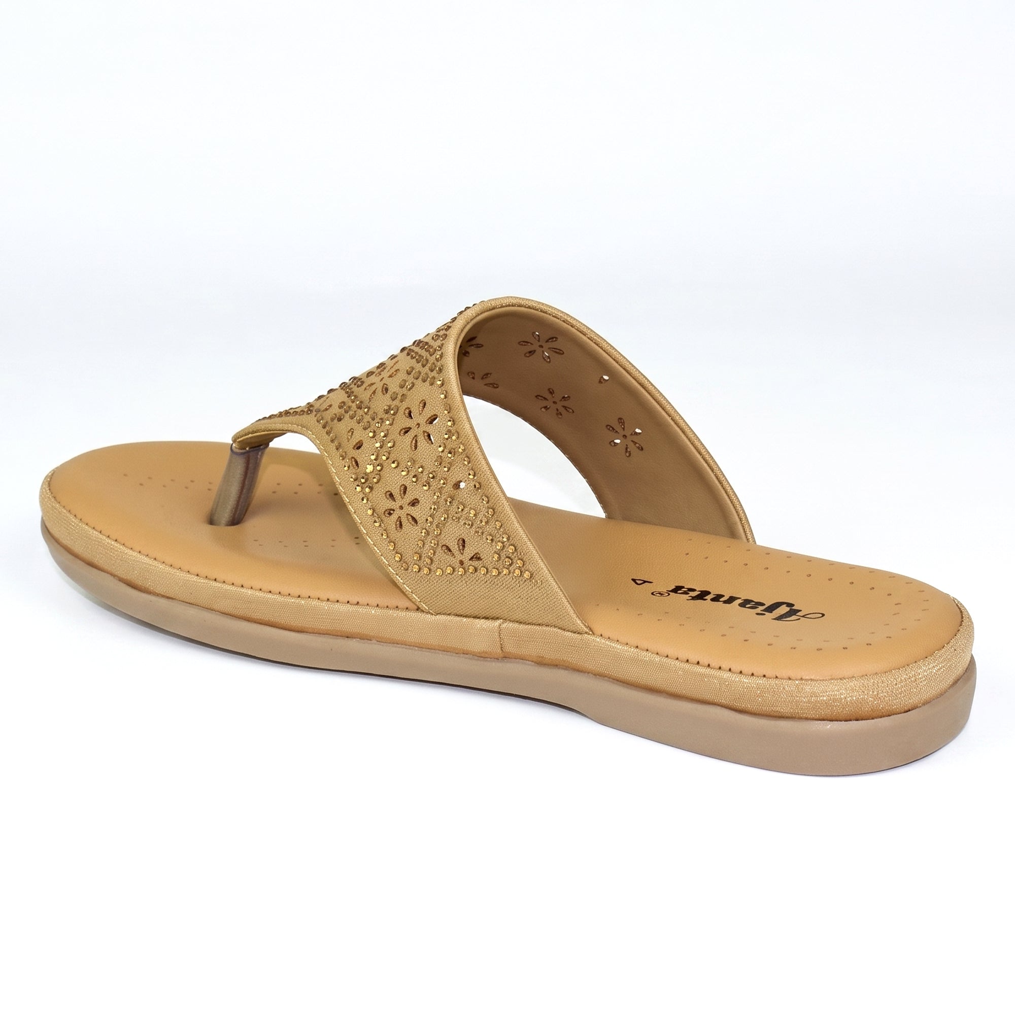 AJANTA Women Slip-On Sandals | Soft Cushion | Lightweight Casual Footwear