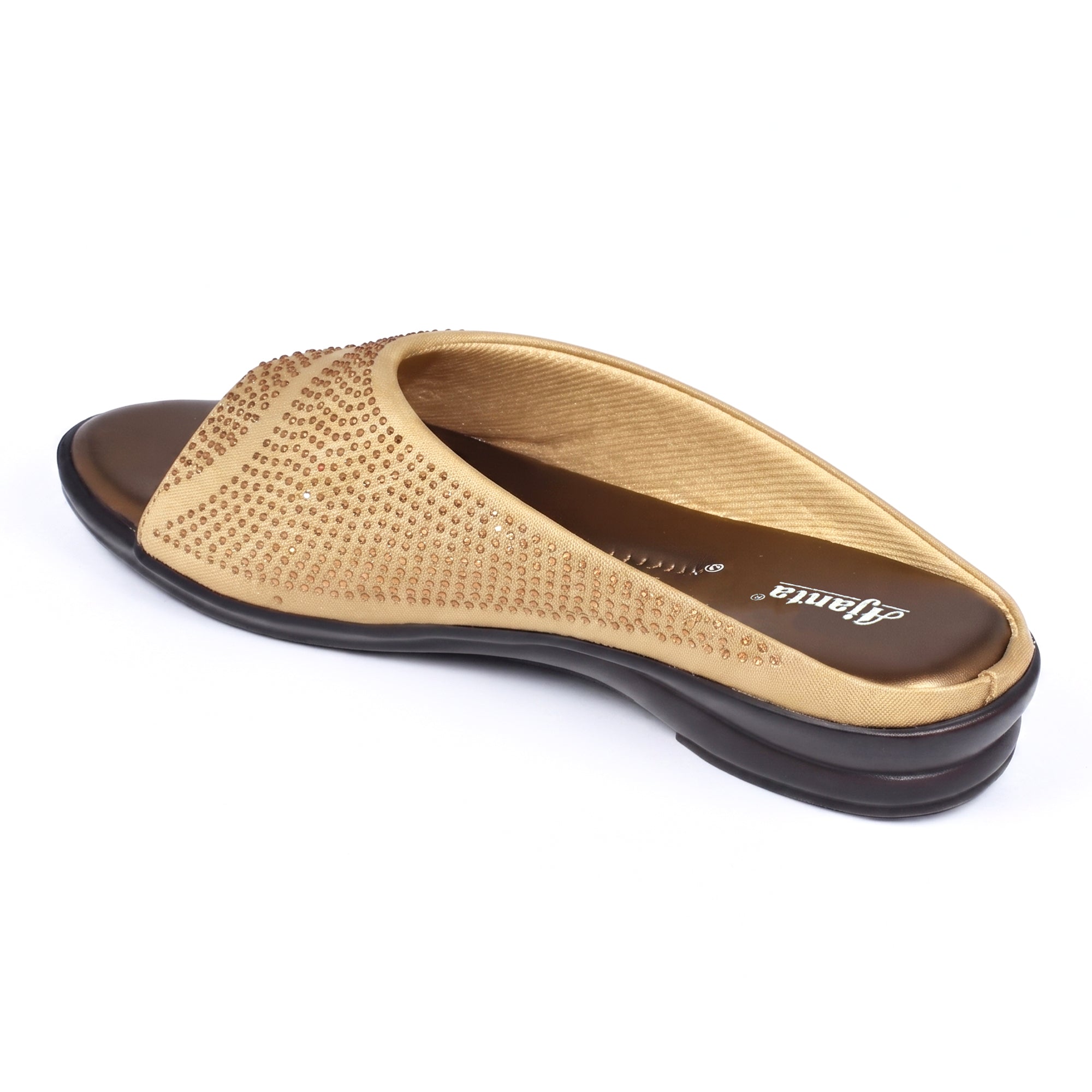 AJANTA Rhinestone Embellished Wedge Sandal for Women | Ethnic Toe Post Slip-On Casual Sandal | Girls  Comfortable Heel Sandal | Lightweight Footwear For Occasions, Party, Festive, Office, Travel