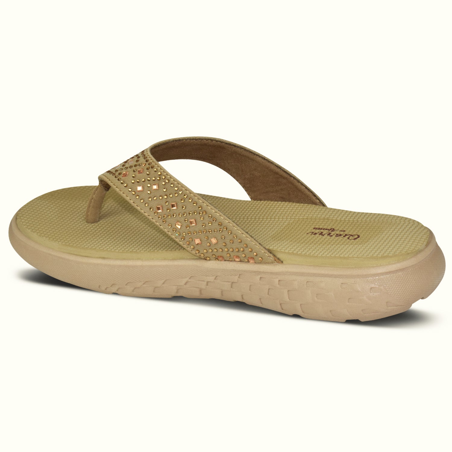 QIARRA V- Strap, Embellished, Comfort, Slip-On Casual Sandals for Women BL1556
