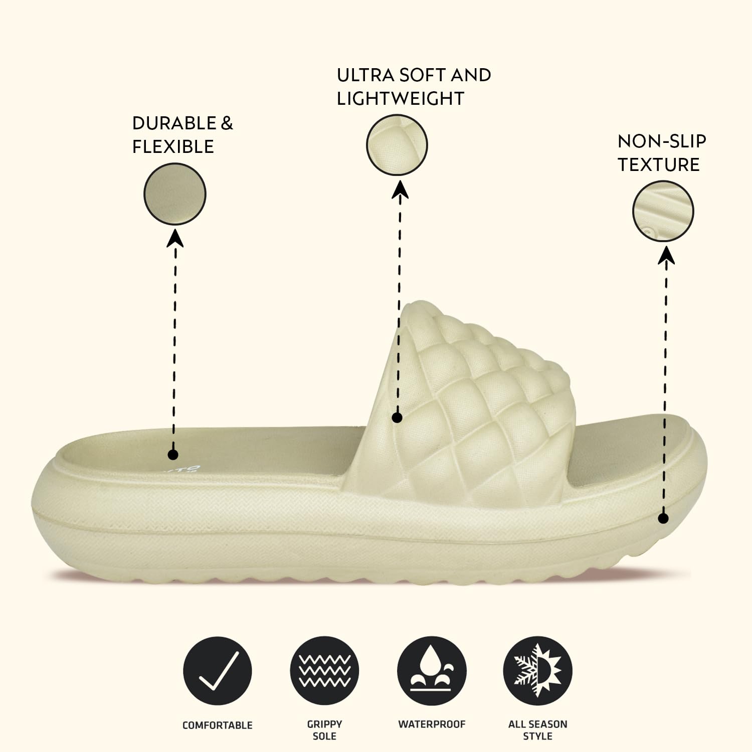 Impakto by Ajanta Women’s Sliders for Lightweight Daily Comfort & Casual Wear