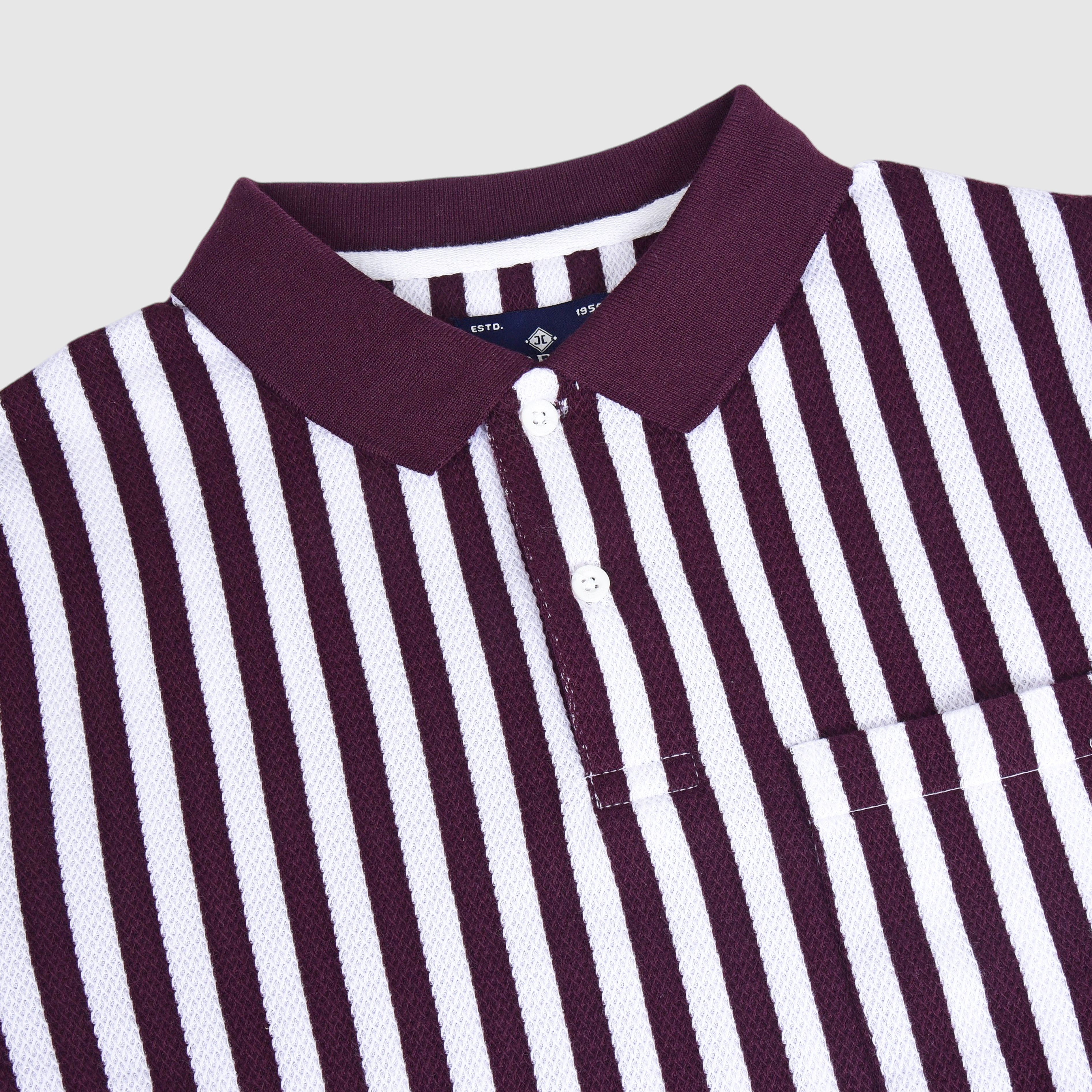 IMPERIO Men Regular Fit Striped Casual Half Sleeves Polo Collar T-Shirts TC5021