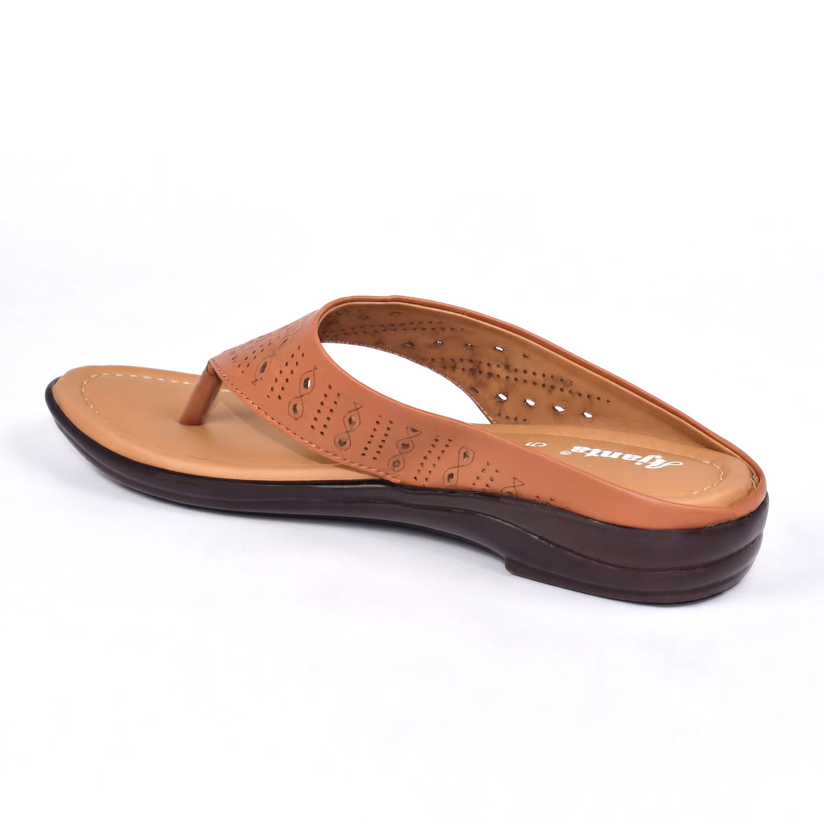 AJANTA Premium Rhinestone Embellishment Sandals for Women | Comfortable Soft Cushioned Slip-On Flat Sandals | Lightweight Casual Daily Wear Walking Footwear Casual, Travel & Daily Use