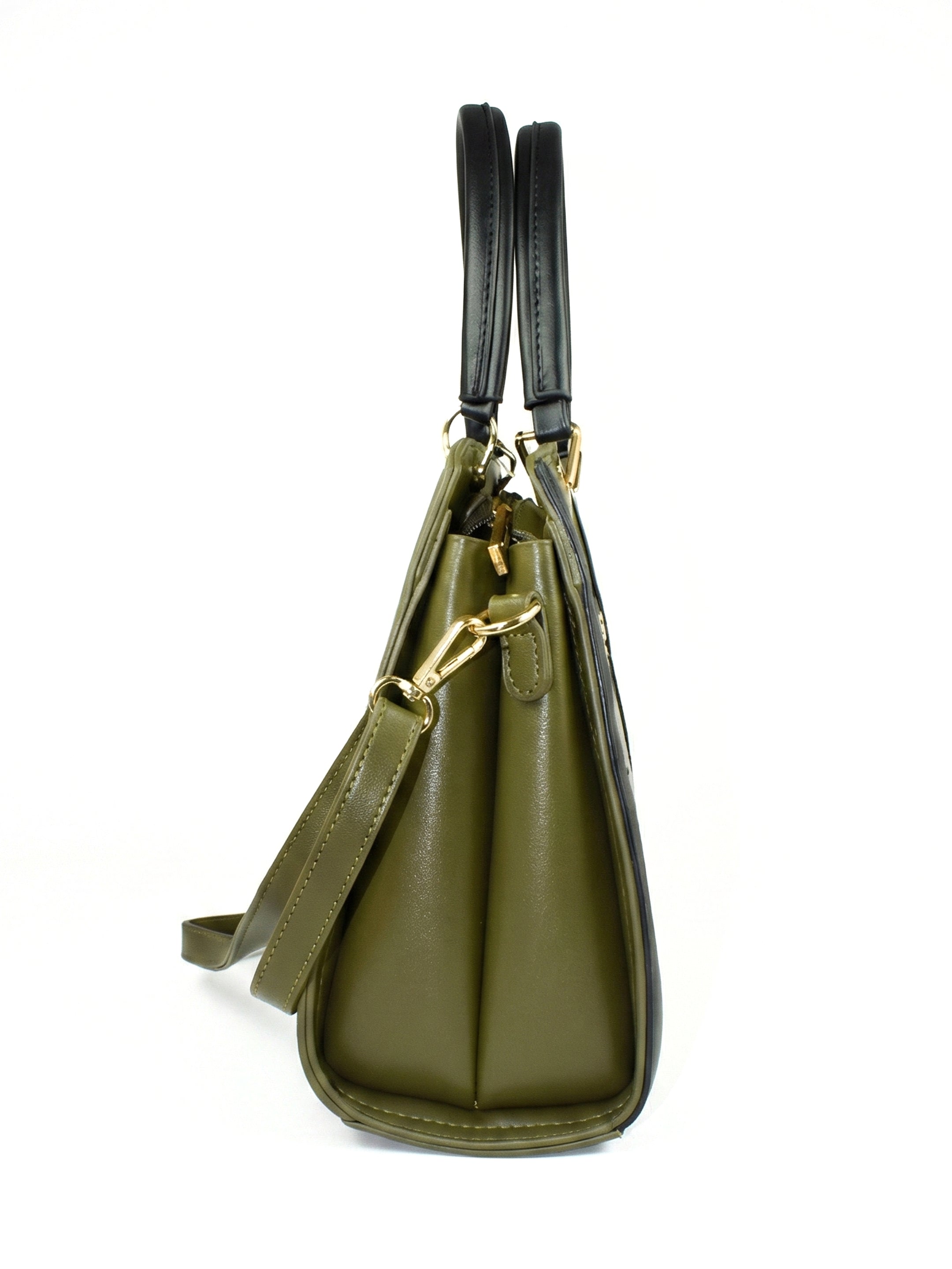 Ajanta Ladies Olive Handbag with Detachable Sling Strap and Top Handle