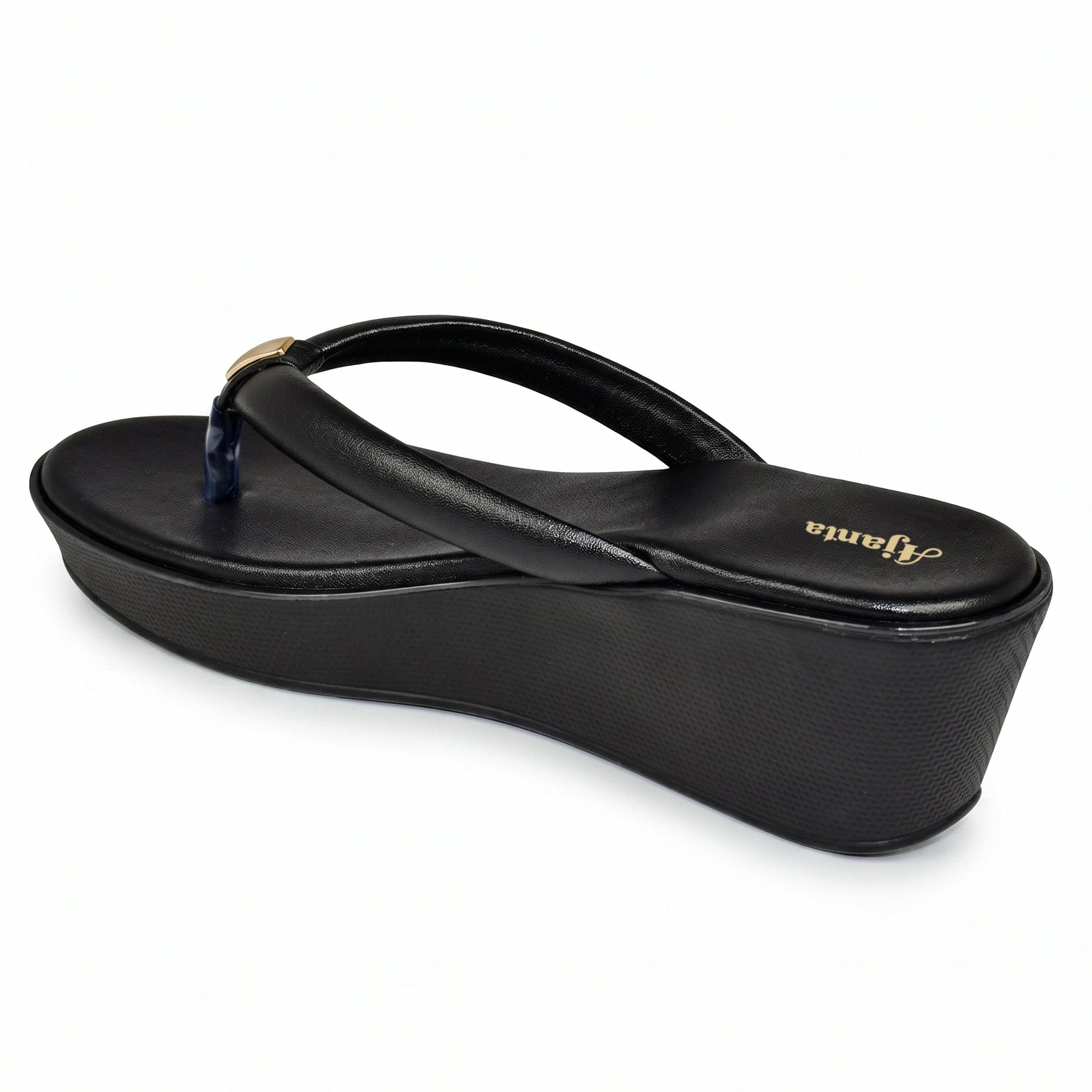 AJANTA Women Wedge Heel Sandals | Toe Post Flip Flop Sandals for Women | Platform Slip On Sandals | Lightweight Cushioned Walking Footwear | Daily Office, Travel, Puja & Festive Wear For Woman