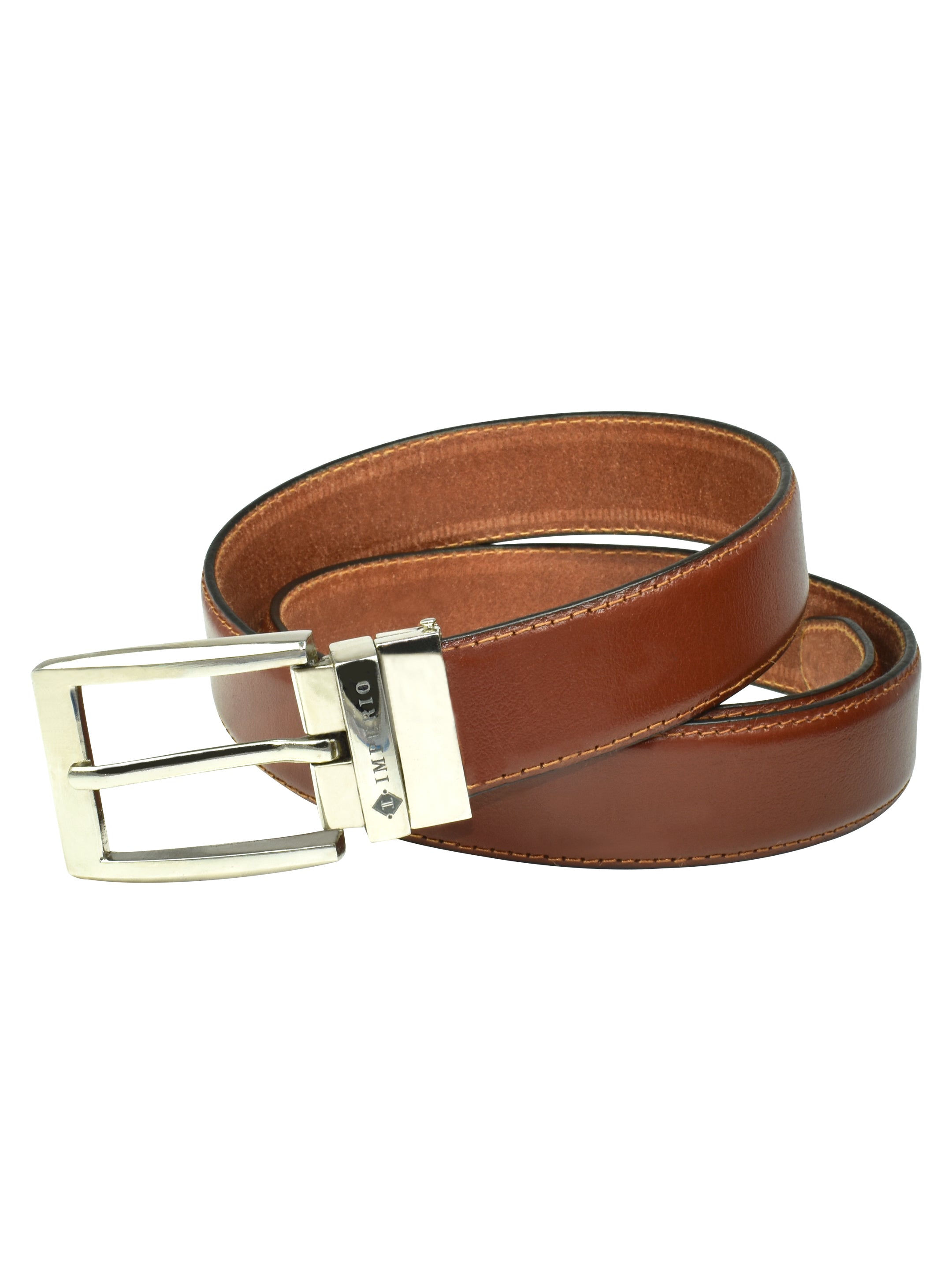 Imperio Genuine Leather Cognac Belt for Men – Classic Formal & Casual Waist Belt