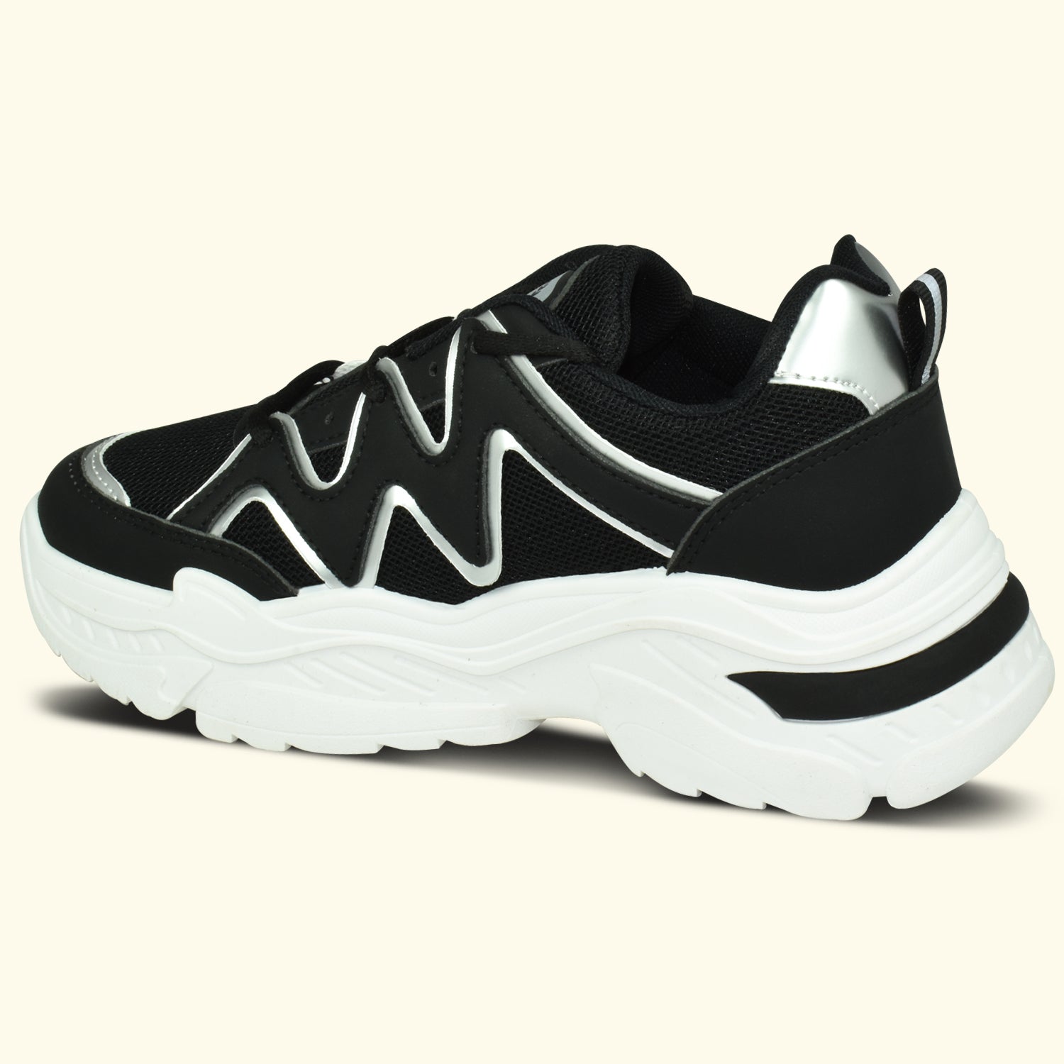 AJANTA Women Black Lightning  Sneakers | Stylish,Lightweight,Comfortable,Trendy Sneakers,Casual Shoes for Women EL5042