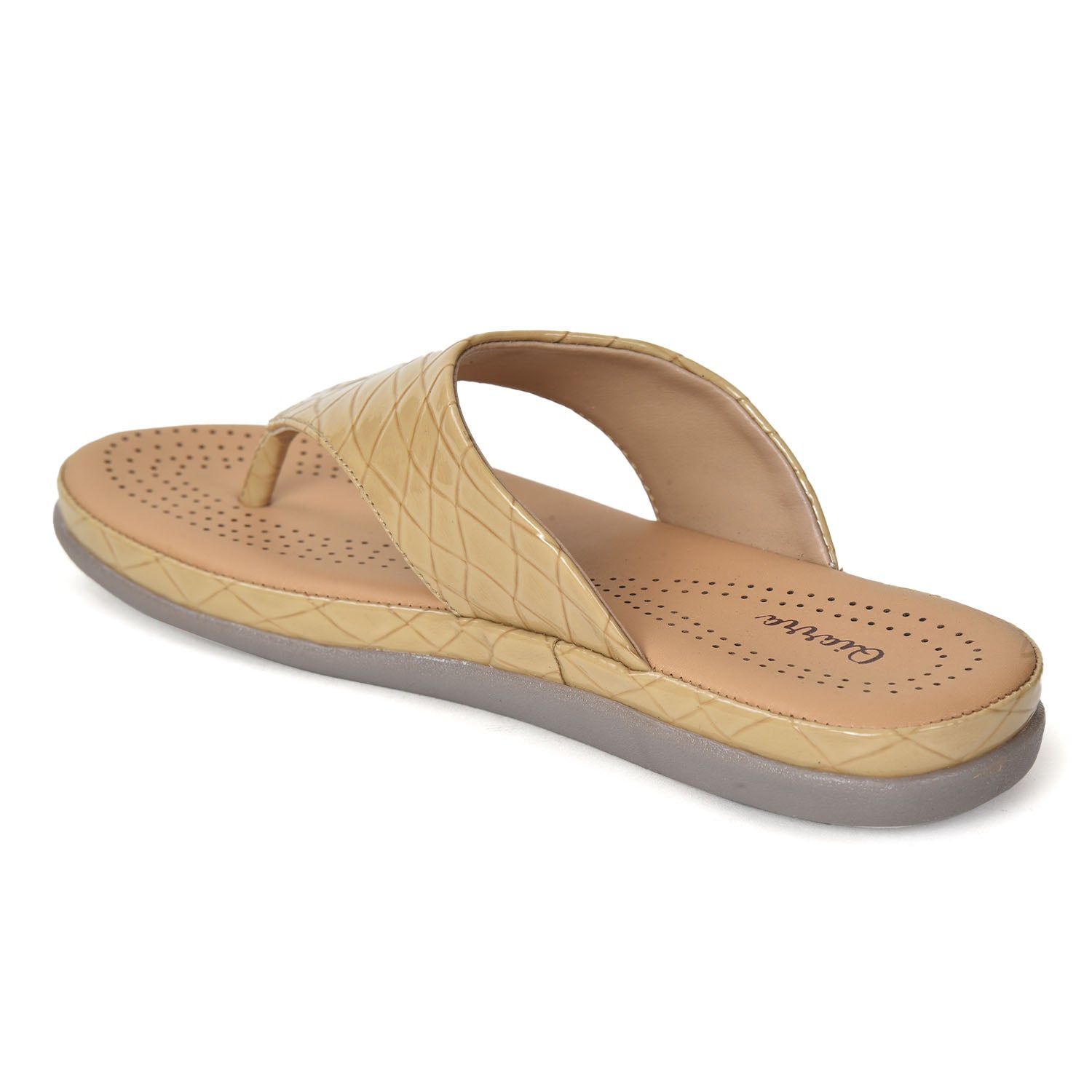 QIARRA by Ajanta Women’s Beige Flat Sandals