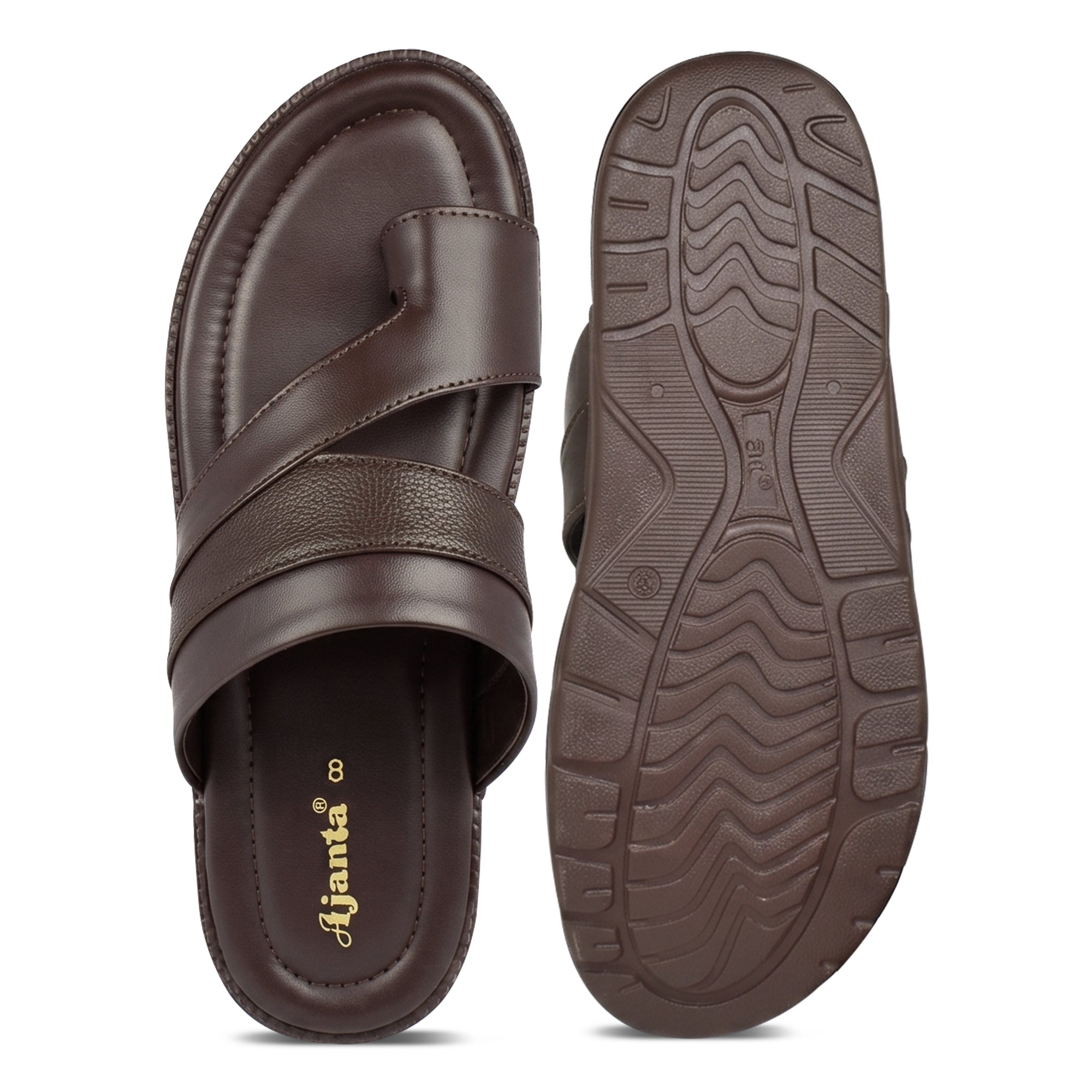 AJANTA Men Stylish Comfort Sandals | Soft Cushion | All-Day Comfort (Brown)