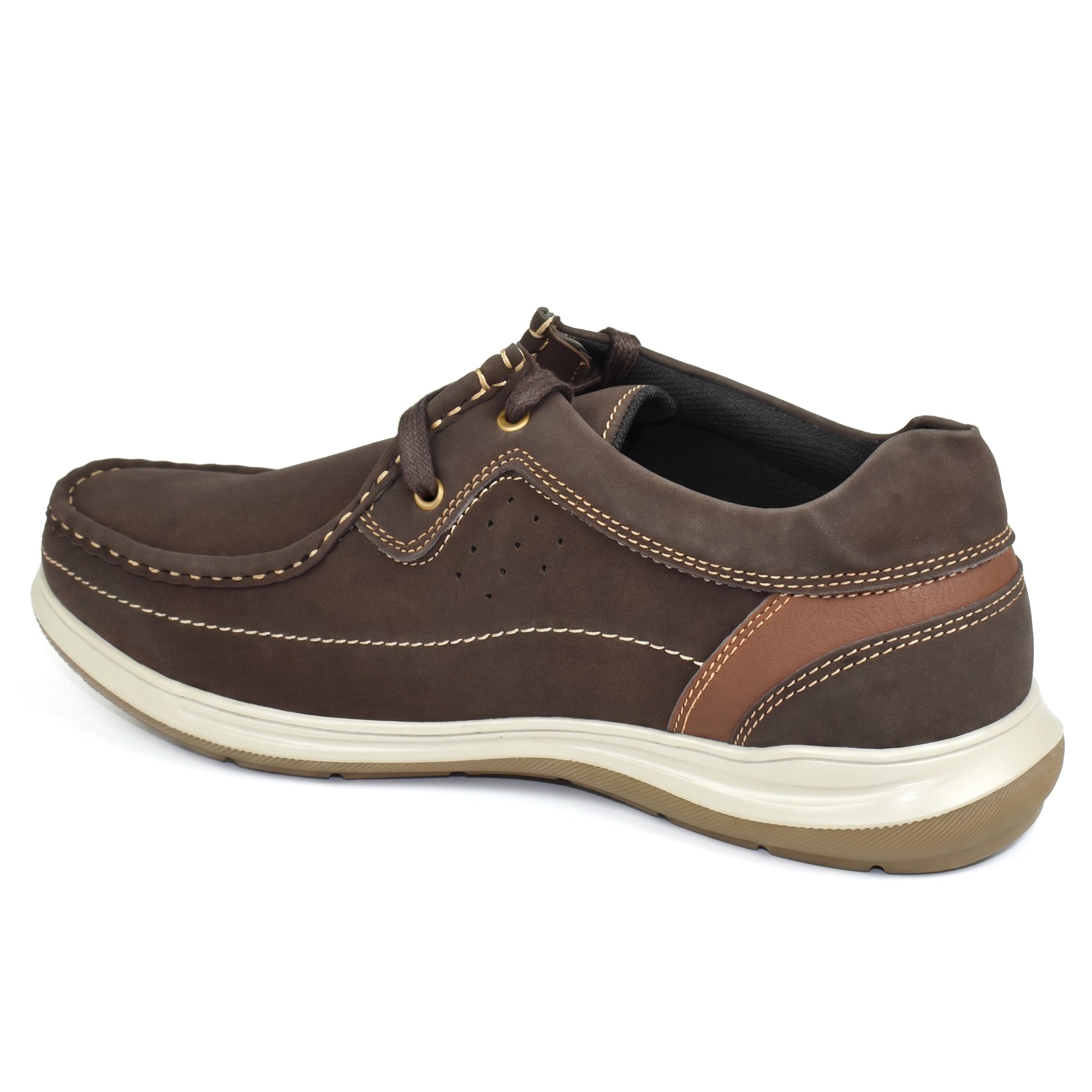 Imperio by Ajanta Men's Premium Casual Shoes | Lace-Up Lightweight Moc Toe Shoes for Men | Comfortable Cushioned Footbed | Anti-Skid Sole Style shoes | Office, Travel & Daily Wear Shoes