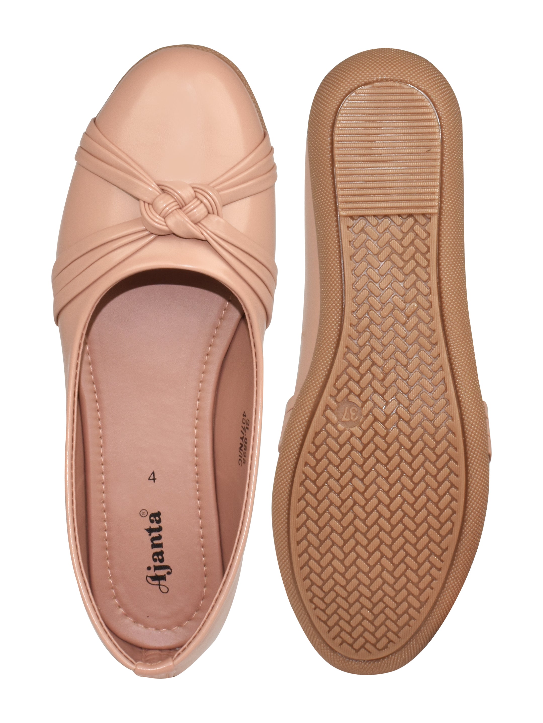 AJANTA Women's Pink Rexine Upper, PVC Sole Closed Toe Bellies SL0898