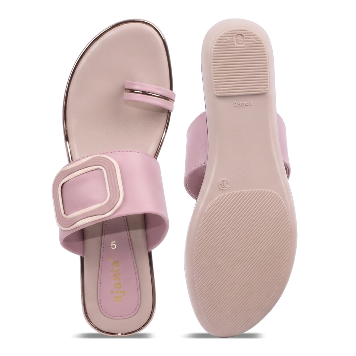 AJANTA Women’s Wedge Sandals | Wedge Heel Sandals for Women | Stylish Toe Ring Sandals with Embellished Buckle | Comfortable Ladies Sandals for Party , Casual Wear & Everyday Use