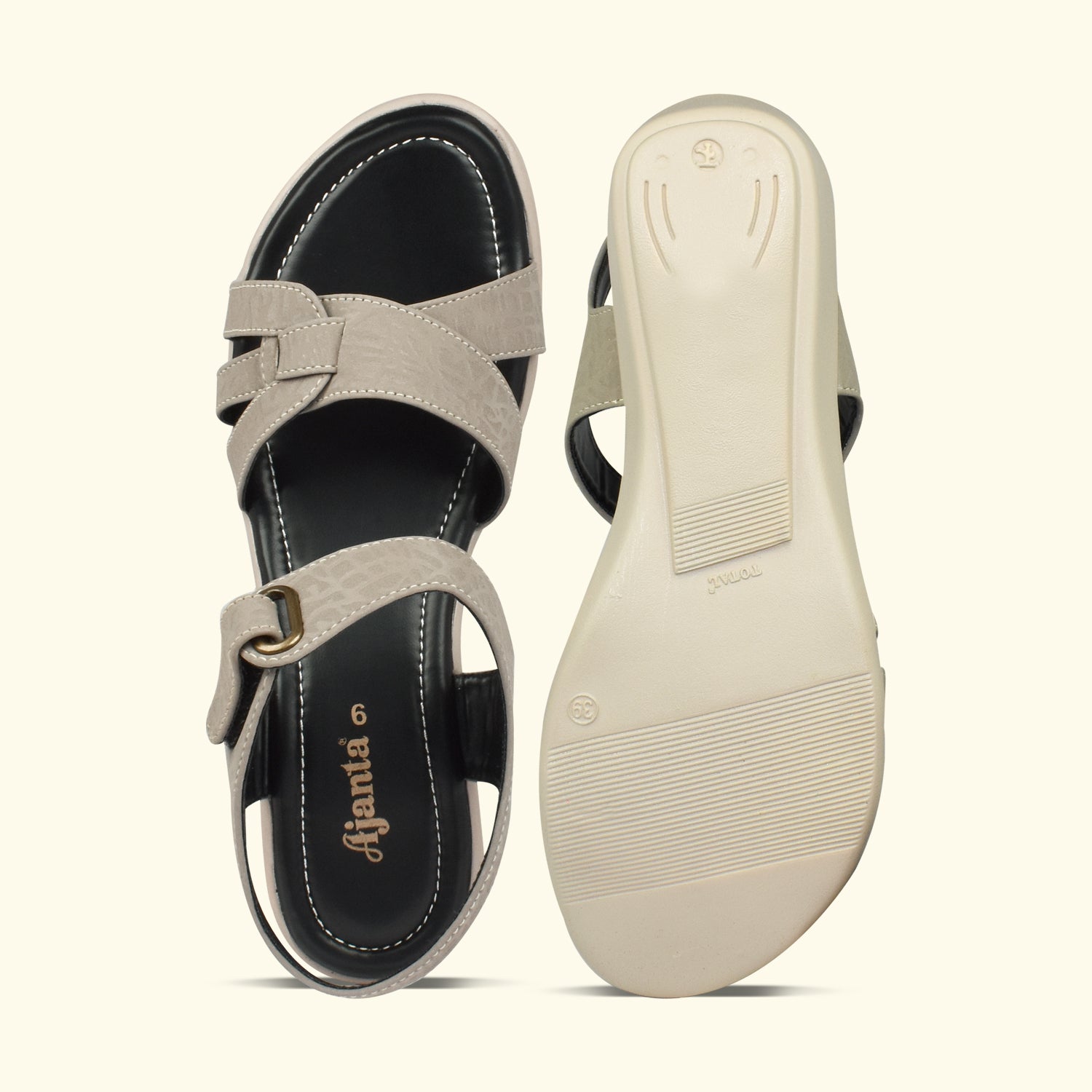 Ajanta Women Sandals with Adjustable Ankle Strap | Stylish Design and Cushioned Sandal for Office, Party and Formal Occasion EL4017