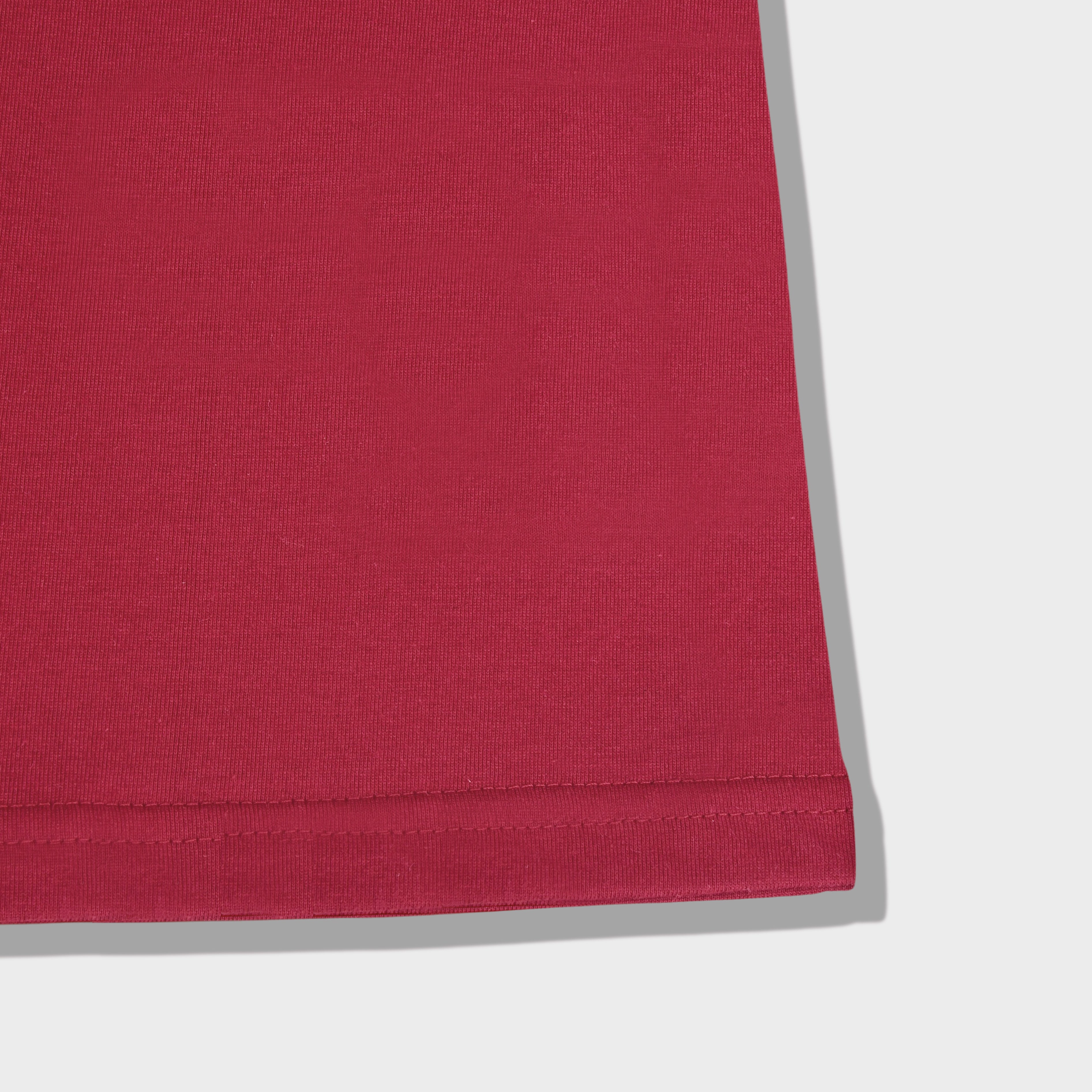 IMPERIO Men Maroon Solid Round Neck T-Shirt | Pure Cotton, Casual Fit RN5018