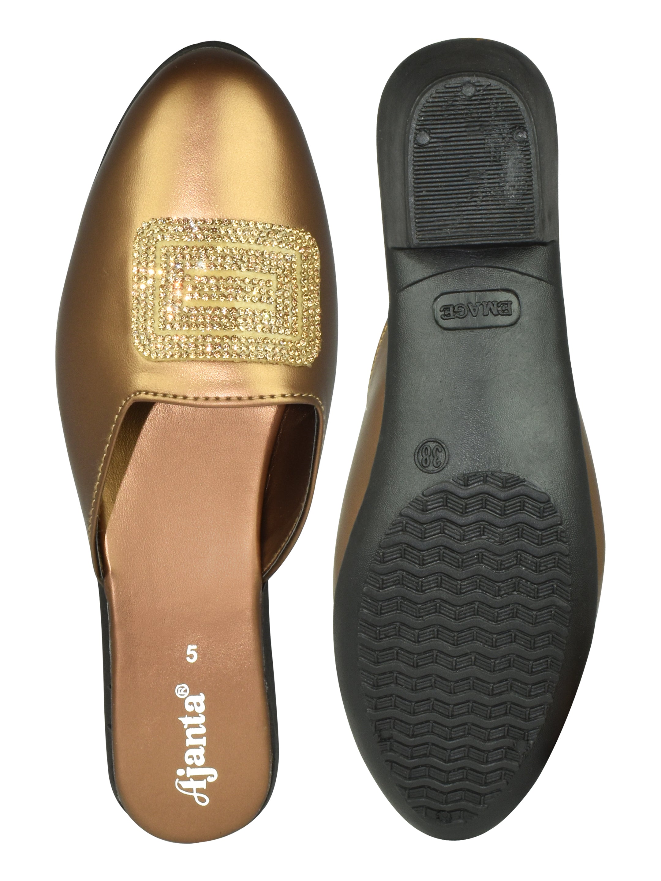 AJANTA Women's Copper Sandals | Stylish PVC Upper | Durable Synthetic Sole | Elegant & Comfortable Sandal EL5025