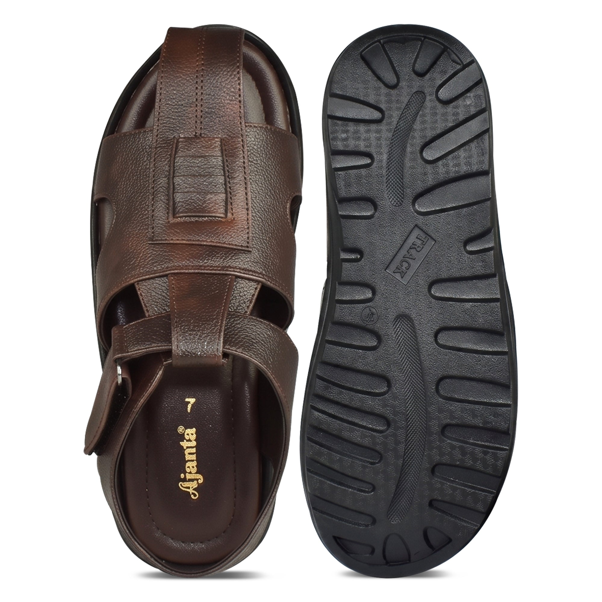 AJANTA Mens Comfort Velcro Sandals | Cushioned Footbed | Durable Sole
