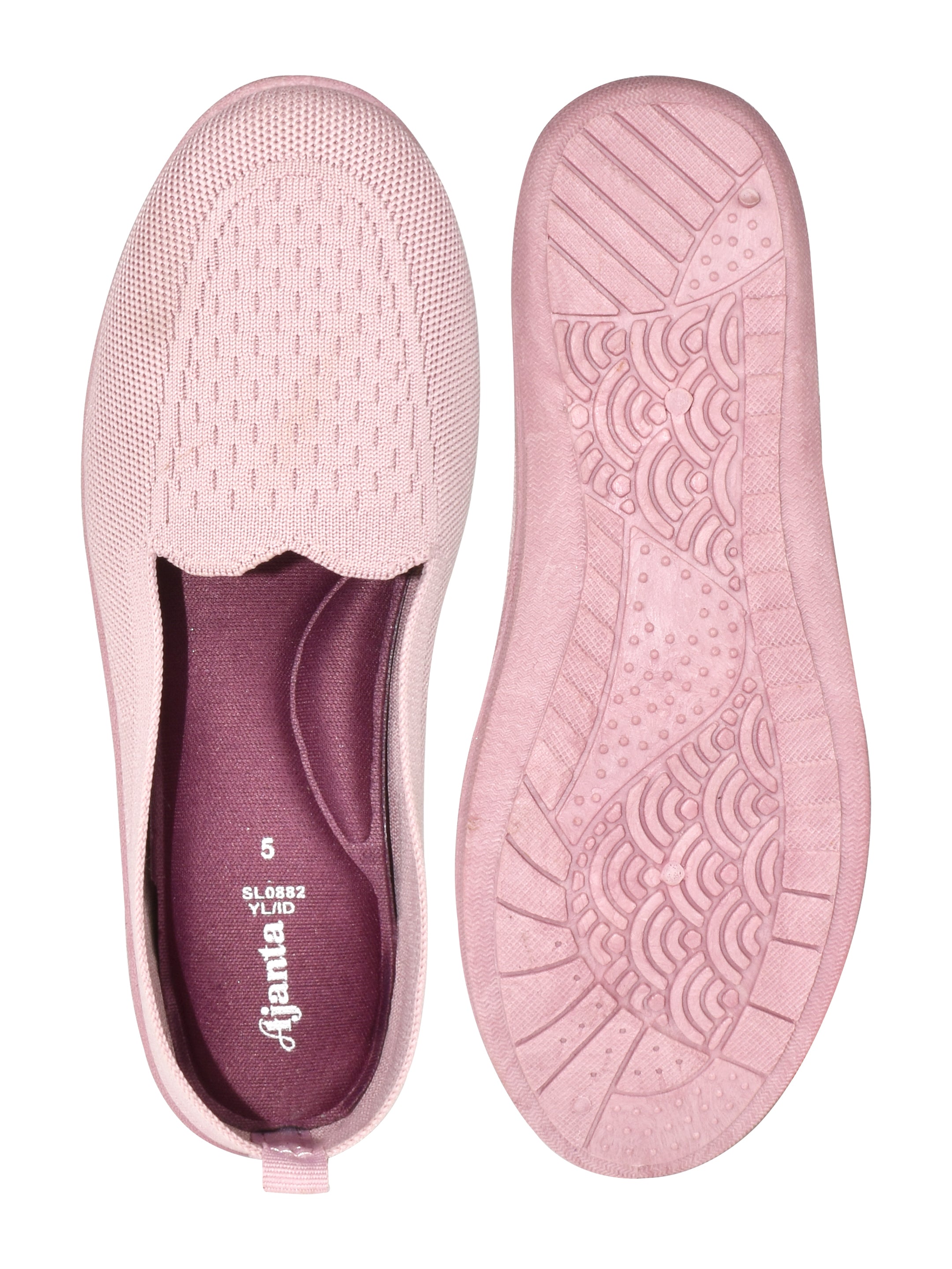Ajanta Women's Pink Bellies | PVC Upper | Flexible Flynet Sole | Lightweight & Stylish Casual Bellies EL5026
