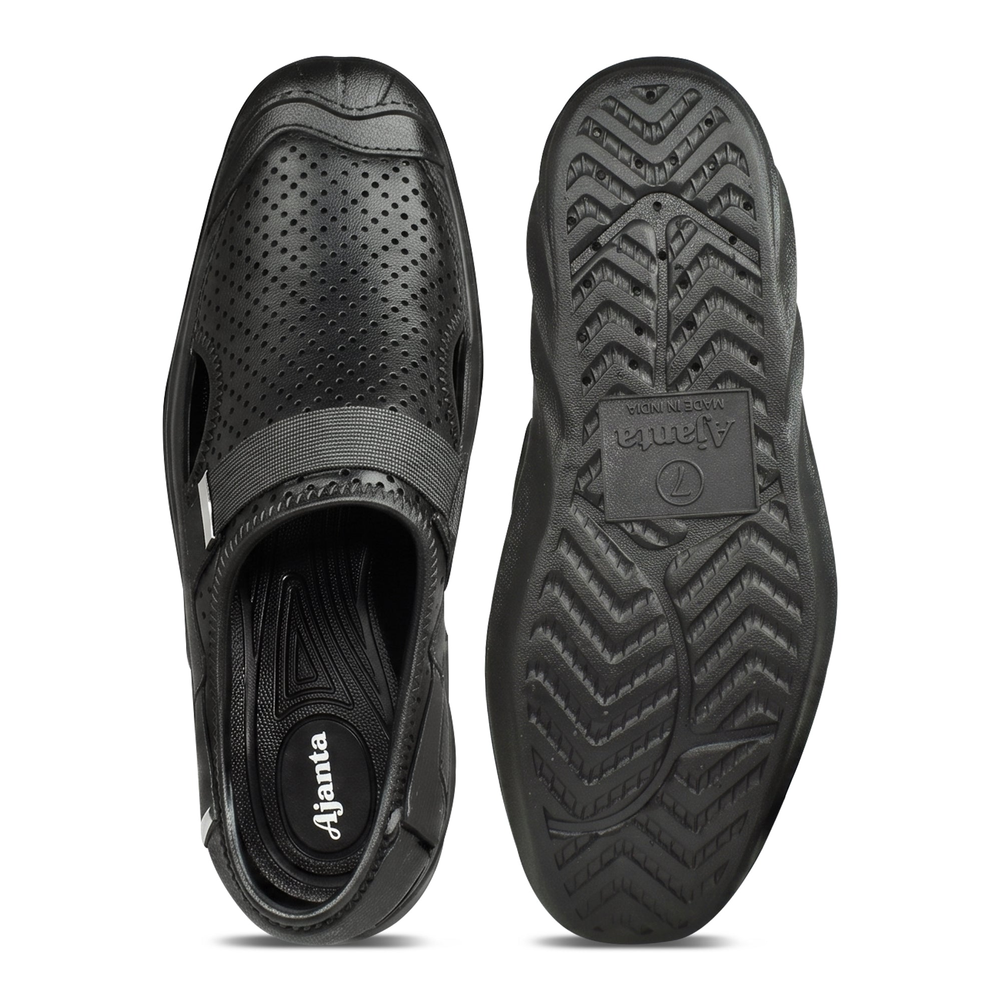 AJANTA Men's Roman Sandals | PVC Molded Water Resistant Sandals for Men | Lightweight Breathable Walking Sandals | Rainy Season Outdoor Casual Daily Wear Footwear