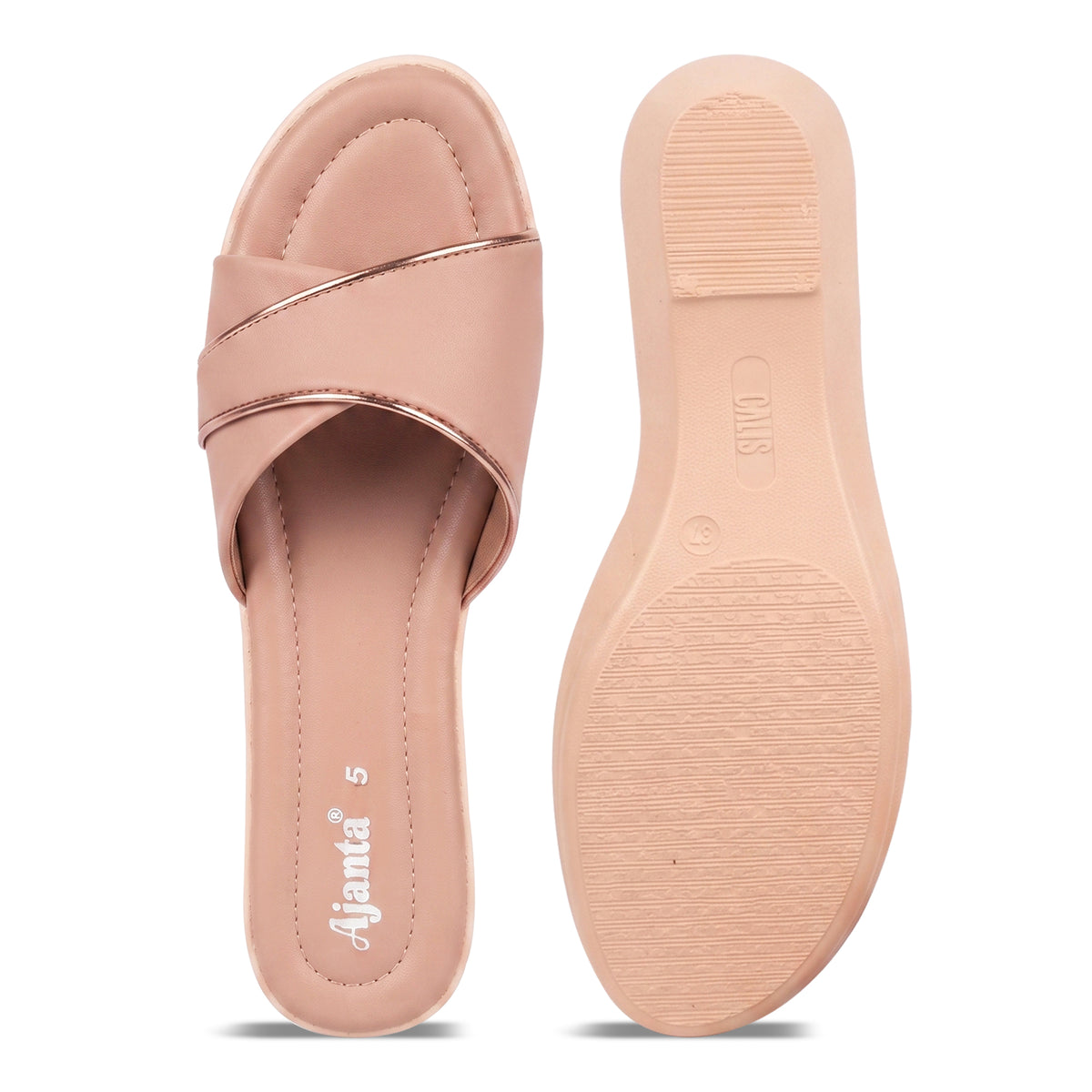 AJANTA Women's Lightweight Wedge Sandals | Slip-On Open Toe Stylish Sandals | Comfortable Anti-Skid Daily Wear Footwear for Office, College, Casual Party, Wedding, Travel, Beach, Puja & Festivel Wear | Trendy modern woman Fashion sandals