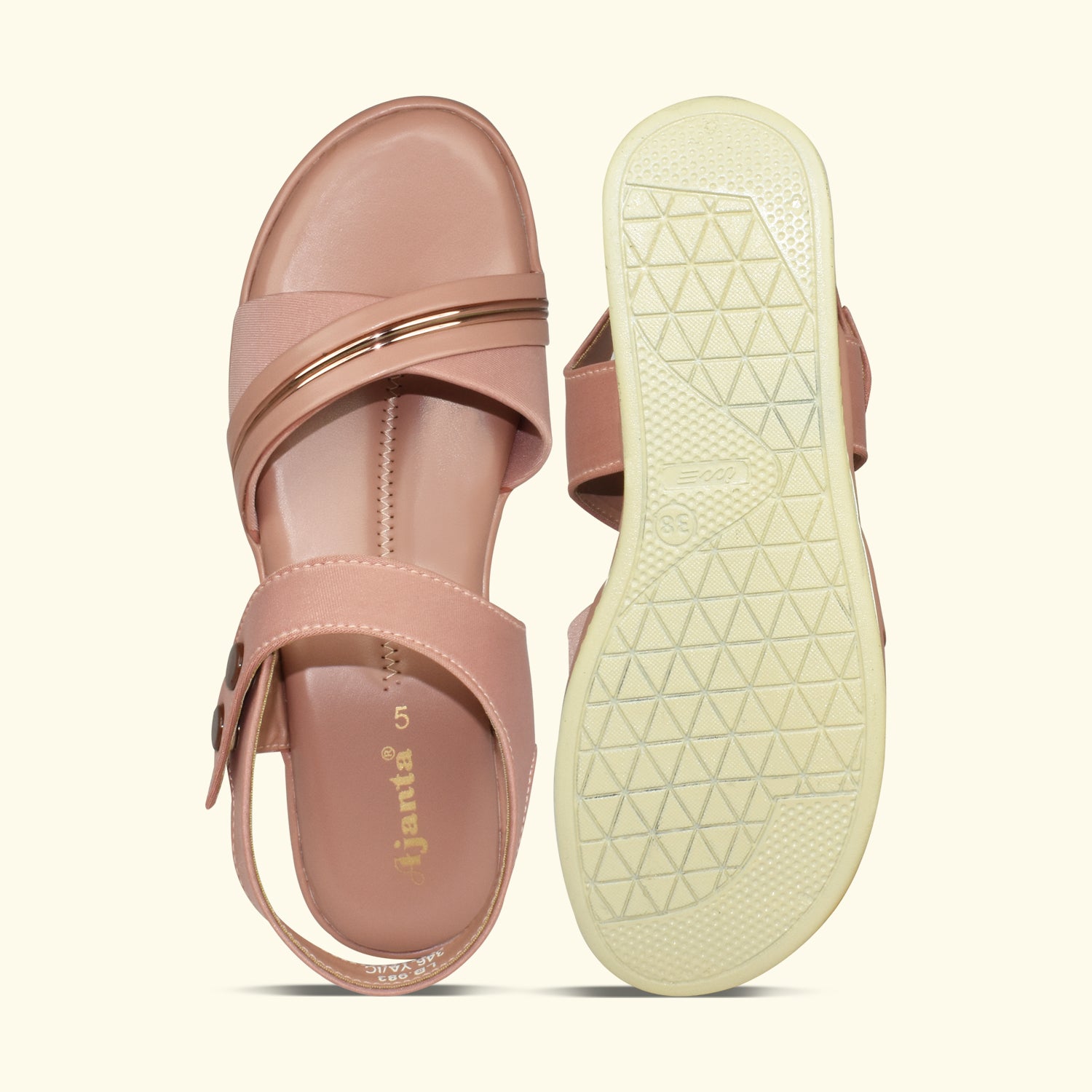 Ajanta Women Sandals with Adjustable Ankle Strap | Stylish Design and Cushioned Sandal for Office, Party and Formal Occasions EL4015