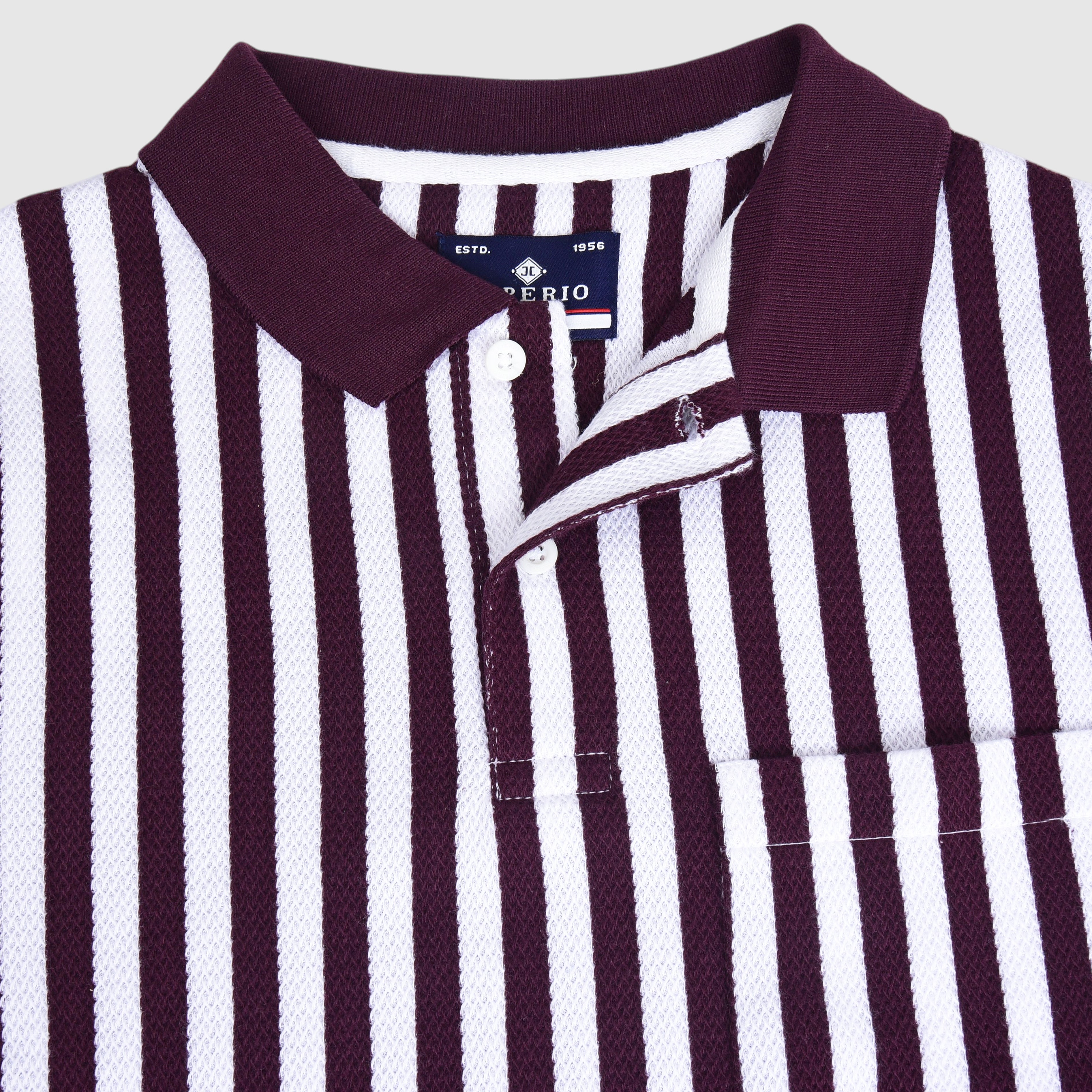 IMPERIO Men Regular Fit Striped Casual Half Sleeves Polo Collar T-Shirts TC5021