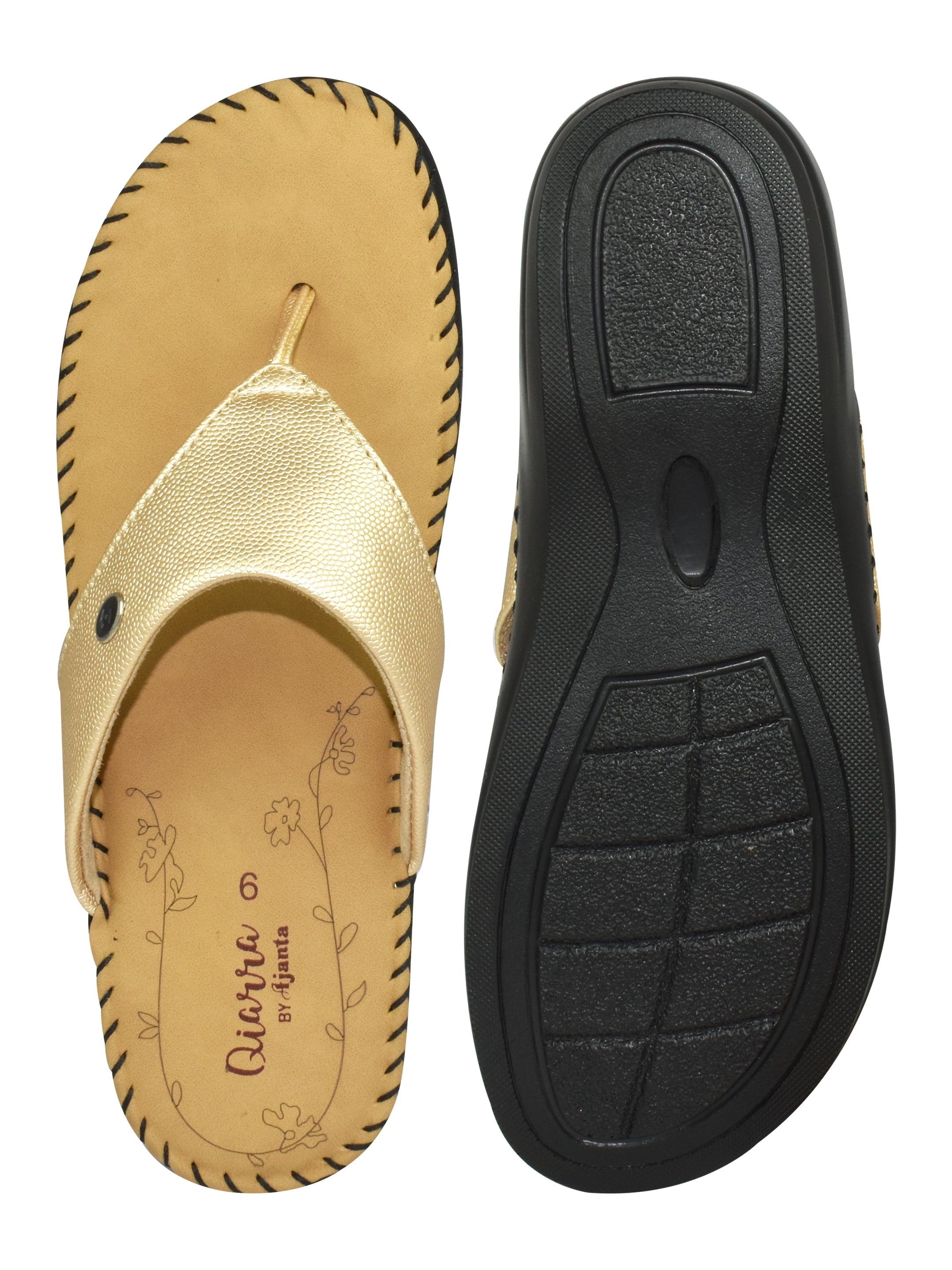 AJANTA Women's Copper Flat Sandals | Stylish Synthetic Upper | Lightweight EVA Sole | Comfortable Everyday Wear Sandal BL1562