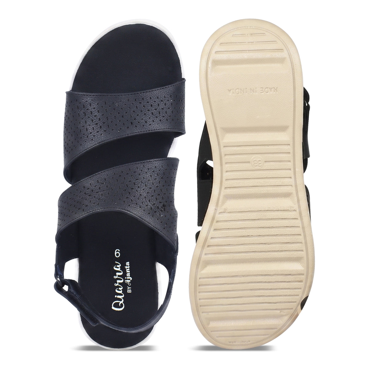 AJANTA Stylish Block Heel Sandals For Women | Open Toe Back Strap Heels with Elastic Strap | Casual Sandals with Ergonomic Arch Support | Soft Cushioned Footbed & Breathable Synthetic Upper for Office, Travel, Party & Wedding FootWear