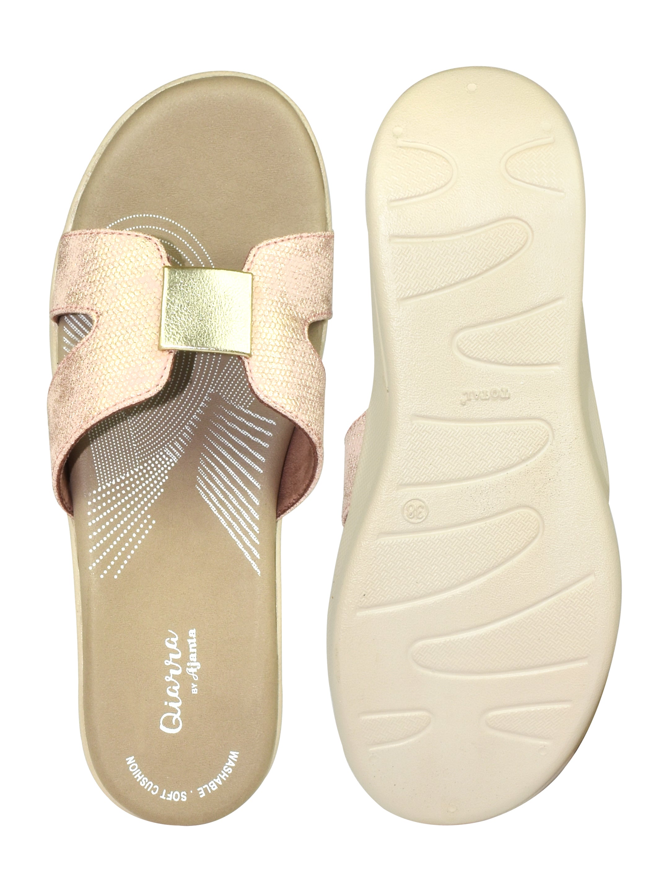 Ajanta Women Comfortable Flat  Sandal for women / Soft Insole with Flexible Sole for All-Day EL3016 / Slip-On Sandals Wear /