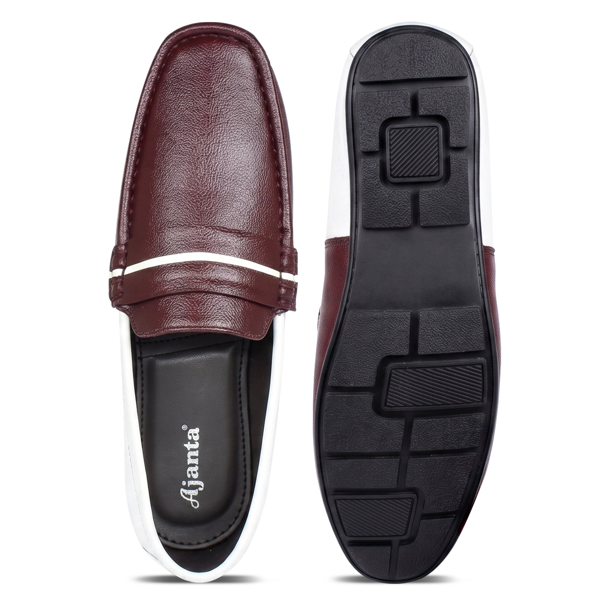 AJANTA Men Stylish Loafers | Synthetic Leather Casual Slip-On Shoes for Daily Wear