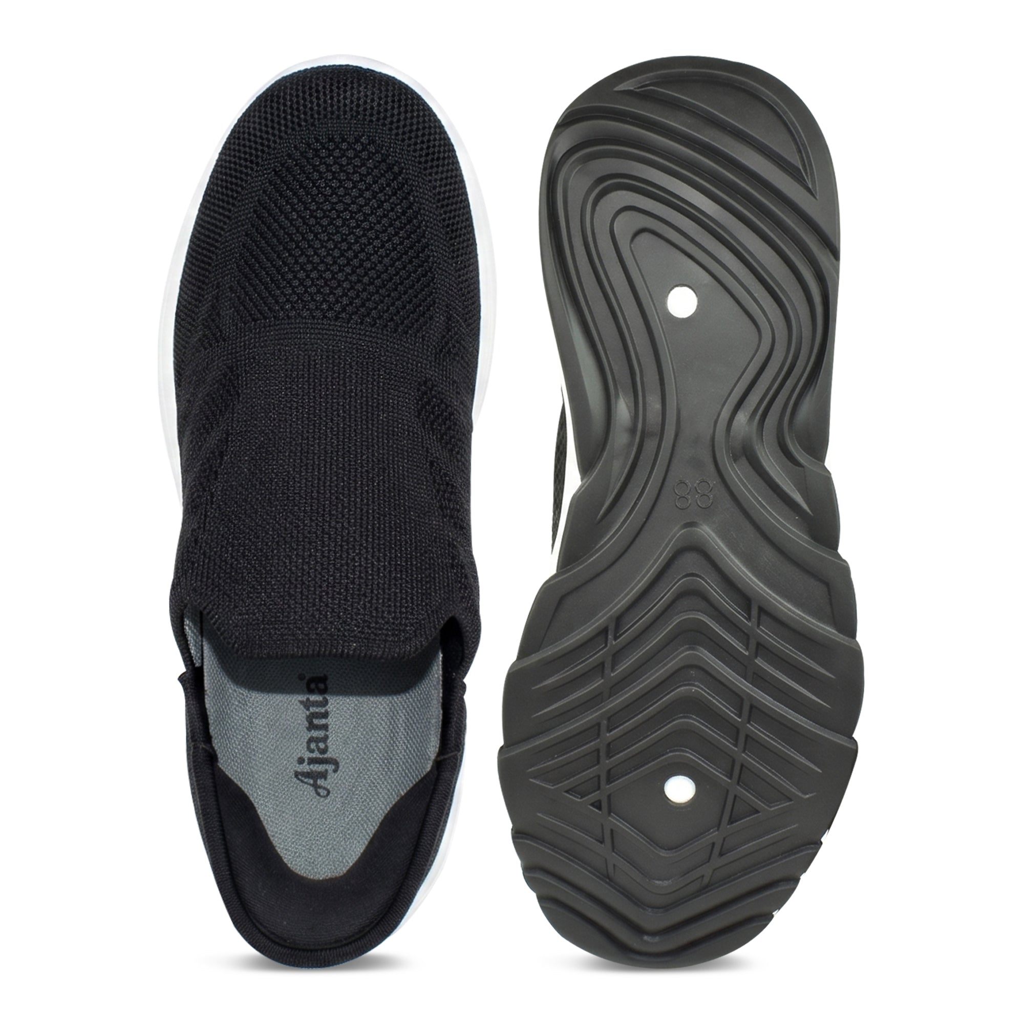 AJANTA Hands-Free Slip On Shoes for Women | Walking Shoes for Women | Sports Shoes | Lightweight Breathable Running Sneakers | Memory Foam Cushion | Gym, Office, Travel, Casual Shoes Black