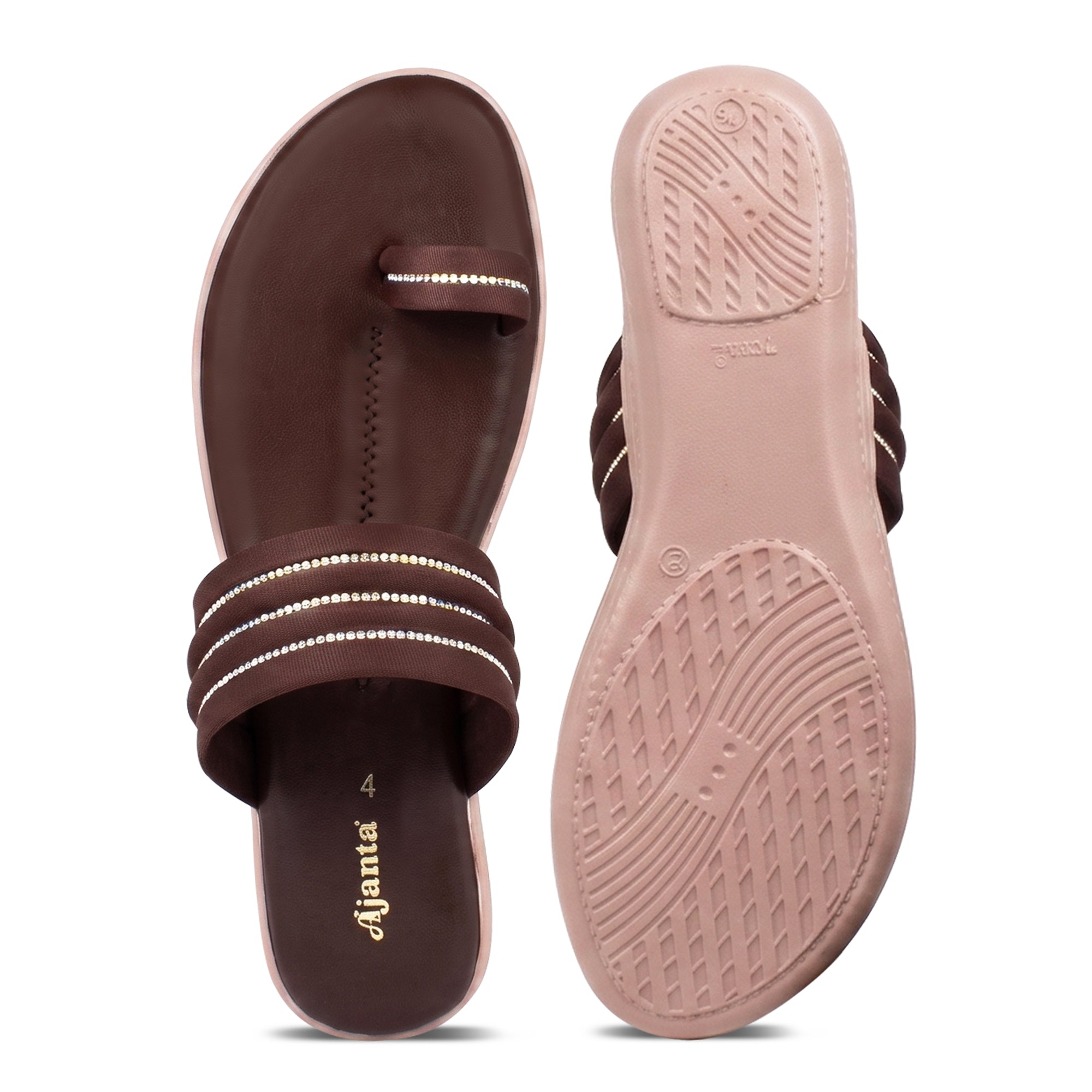 AJANTA Women Casual Slip-On Sandals | Comfortable & Durable Design (Black)