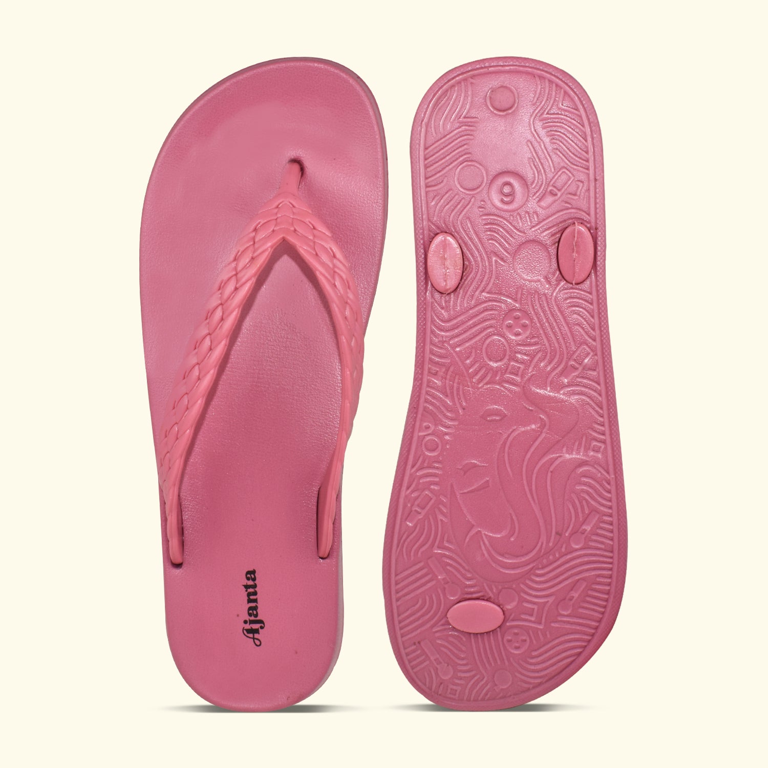 Ajanta Women’s Casual PVC Slip-On Slippers – Lightweight EVA Sole for Everyday Comfort-EL1044