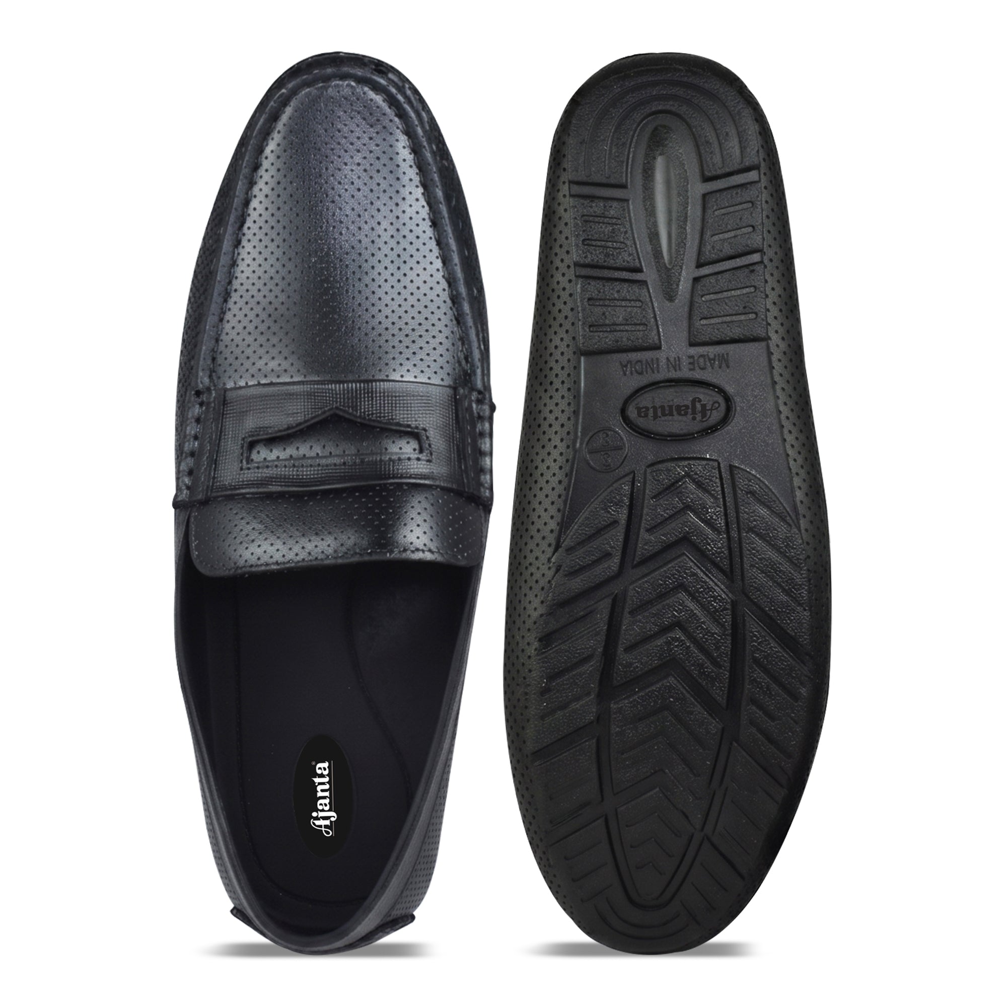 AJANTA Waterproof Slip-On PVC Loafers Shoes for Men | Lightweight Anti-Skid Casual Office Shoes for Men | Comfortable Fit Rainy Shoes & Moccasin Footwear for Travel & Driving Brown