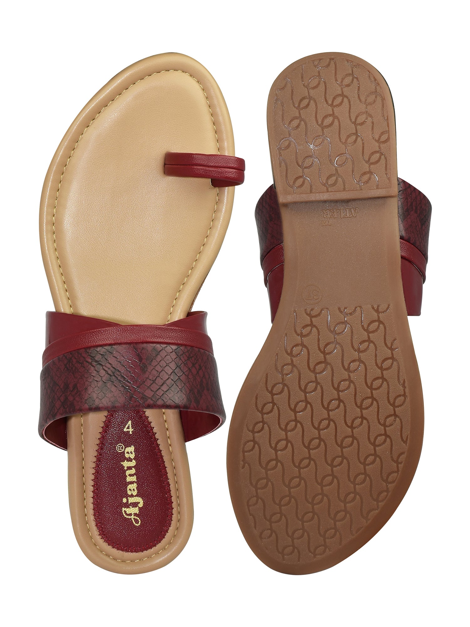 Ajanta Women Stylish Ethnic Flat Sandals For Women / Comfortable Fit with Anti-Skid Protection EL2013