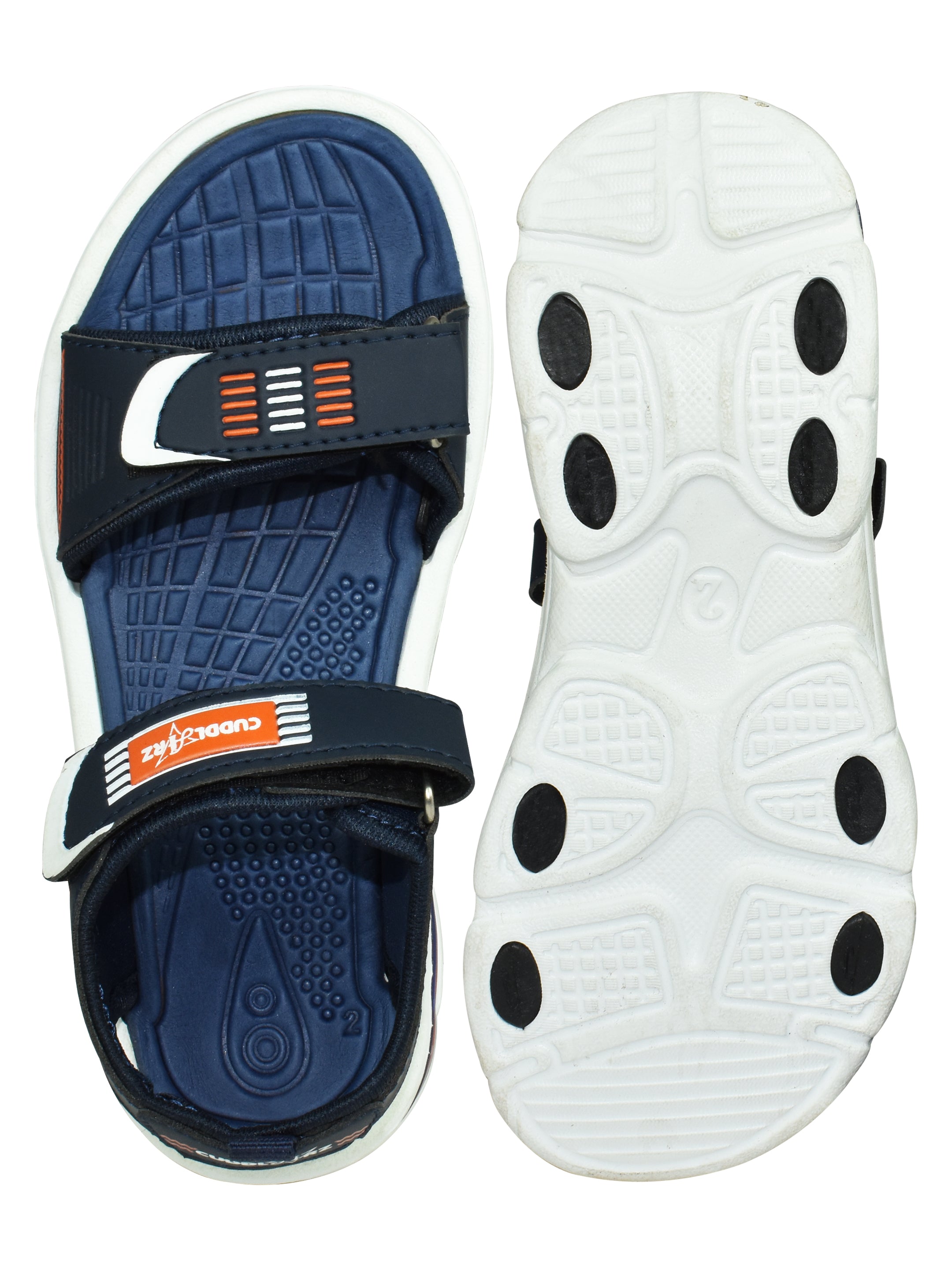 AJANTA Boys' Navy Sandals | Lightweight Synthetic Upper | Durable EVA Sole | Comfortable Velcro Sandals EK3006