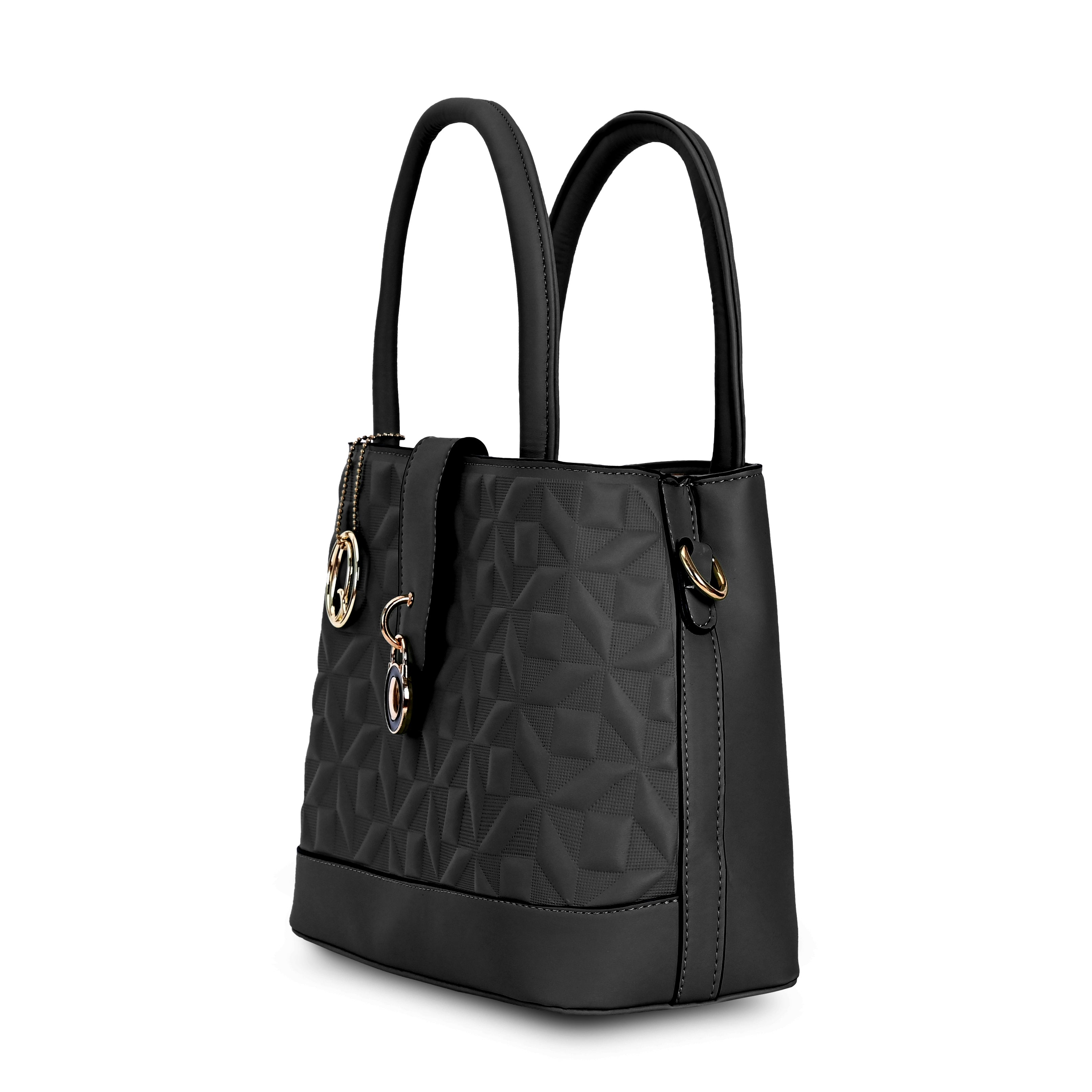 QIARRA Women's Black bag, Handbag For Office And College | Daily & Travel Use | Satchel Bag for Work | Lightweight Vanity Handbag for Women| Gift For Women VB8056