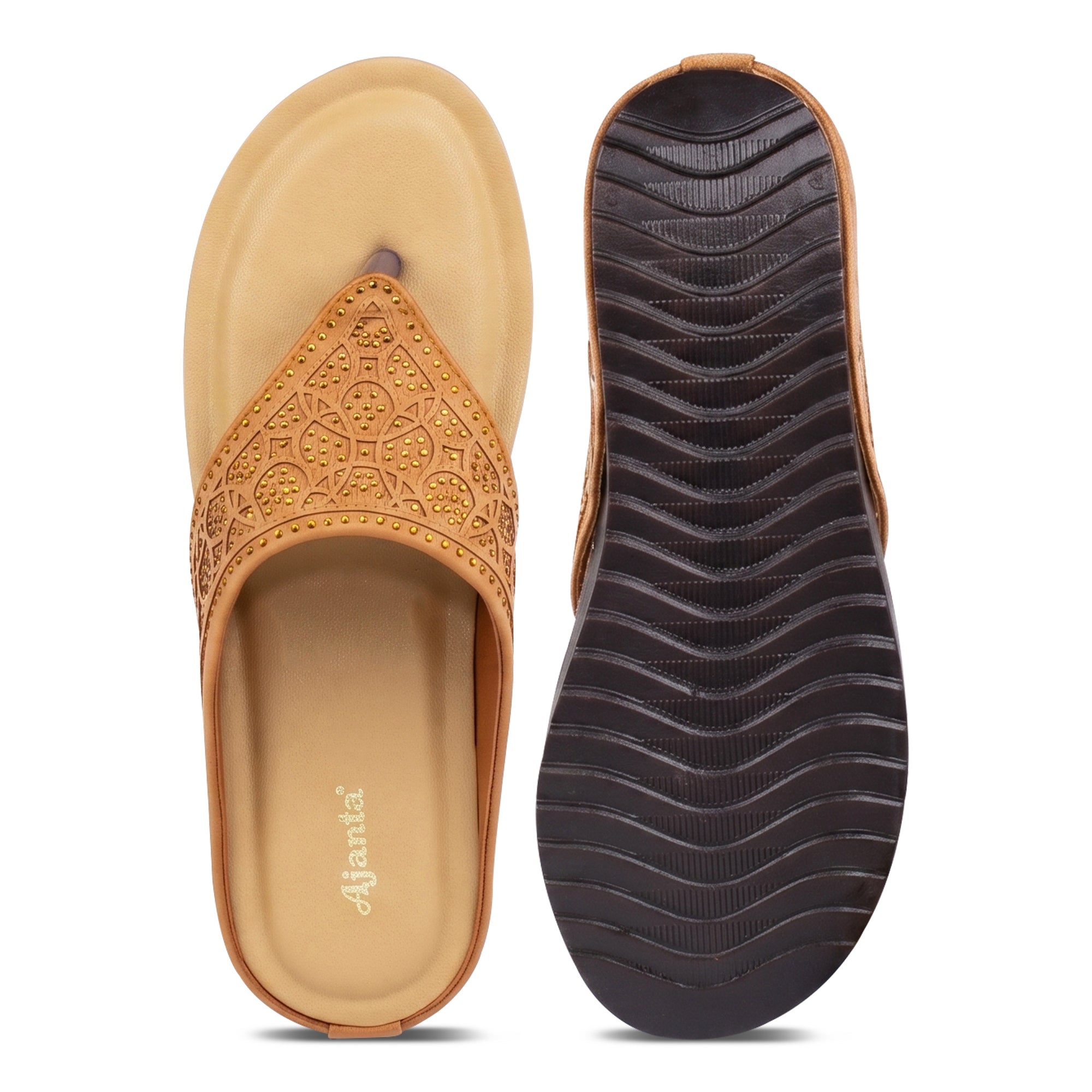 Women’s Stylish Comfort Sandals | Casual Daily Wear Slip-On Flats for Women & Girls | Lightweight Fashion Footwear Beige