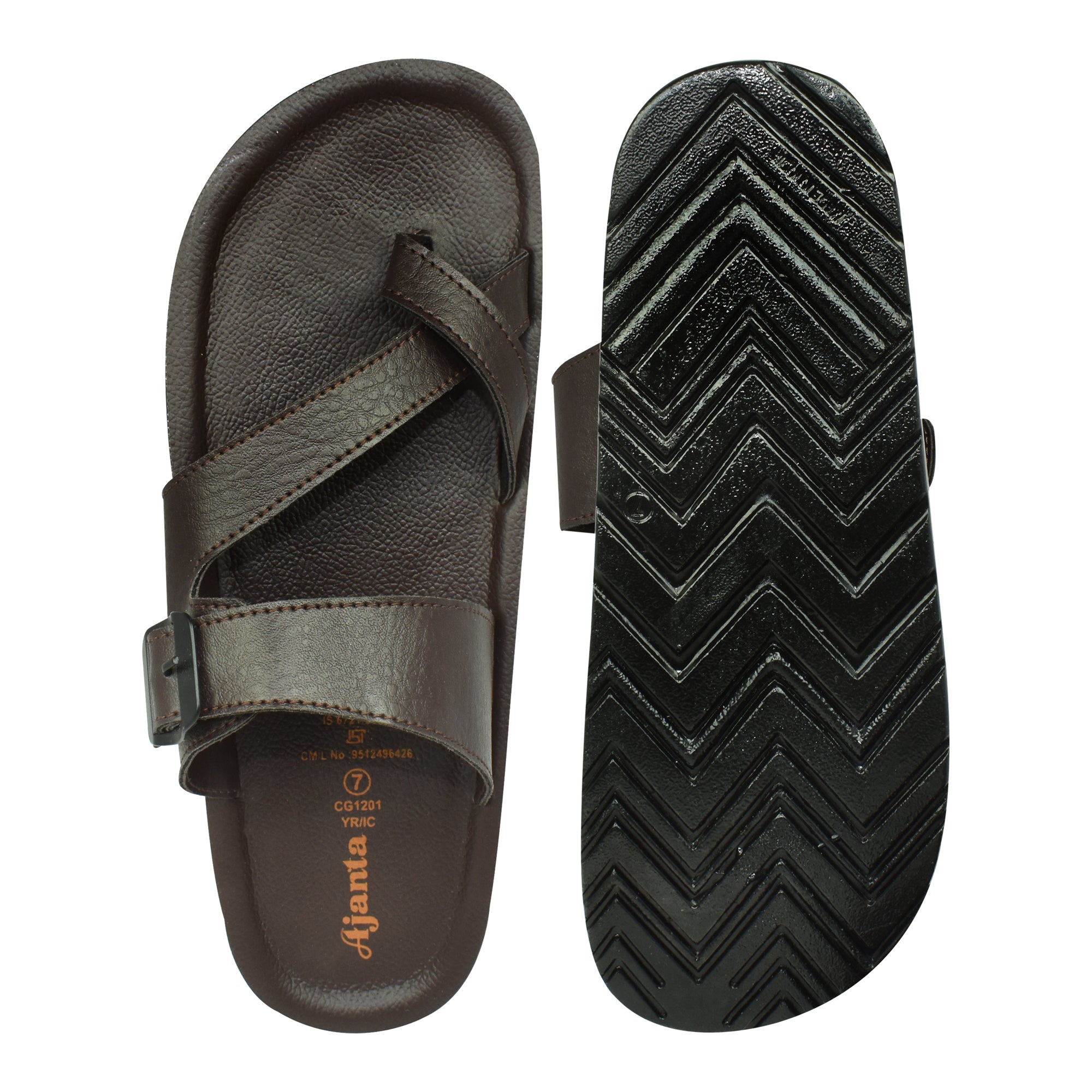 Ajanta Men’s Brown Slip On Sandals