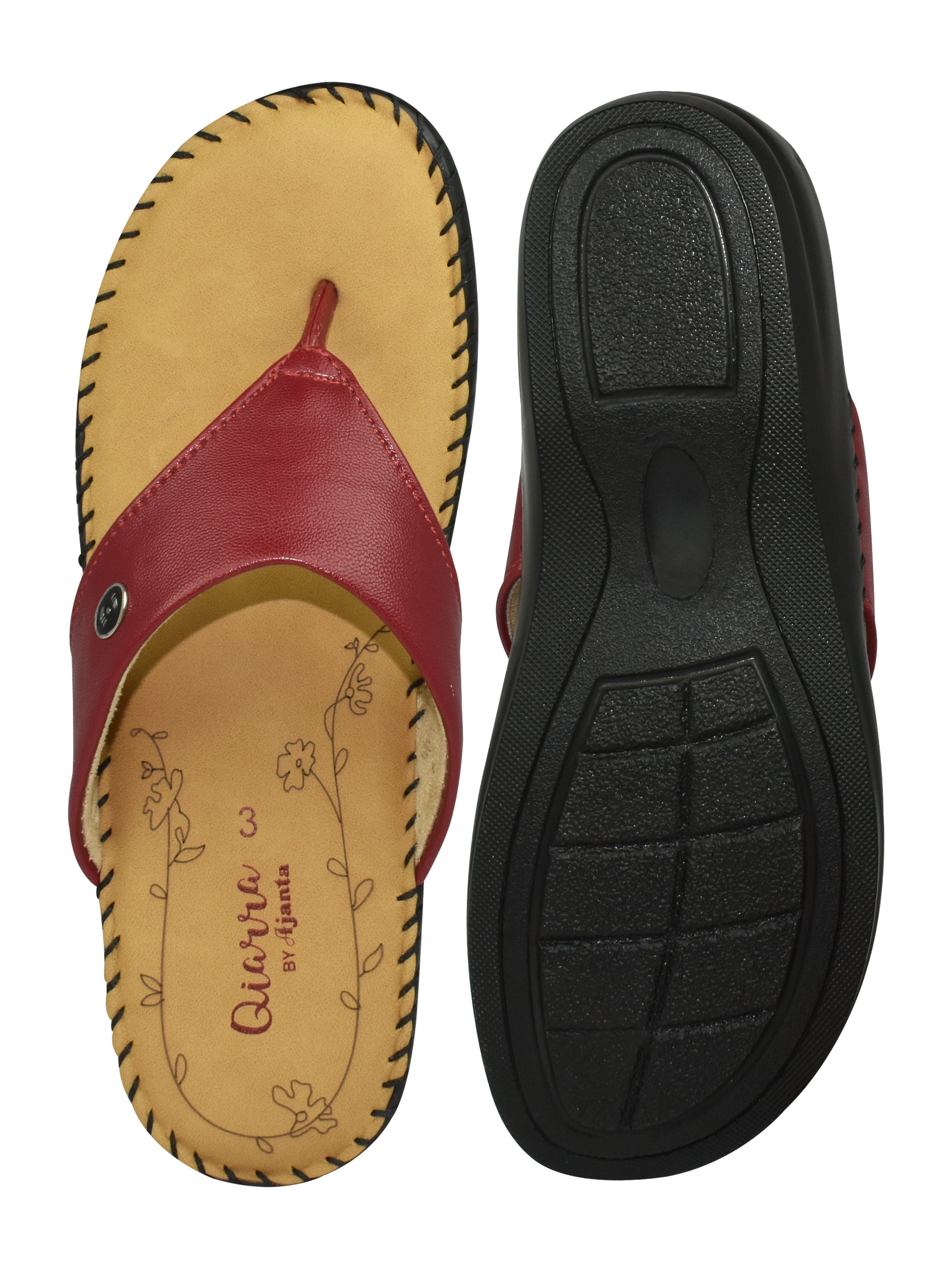 AJANTA Women's Copper Flat Sandals | Stylish Synthetic Upper | Lightweight EVA Sole | Comfortable Everyday Wear Sandal BL1563