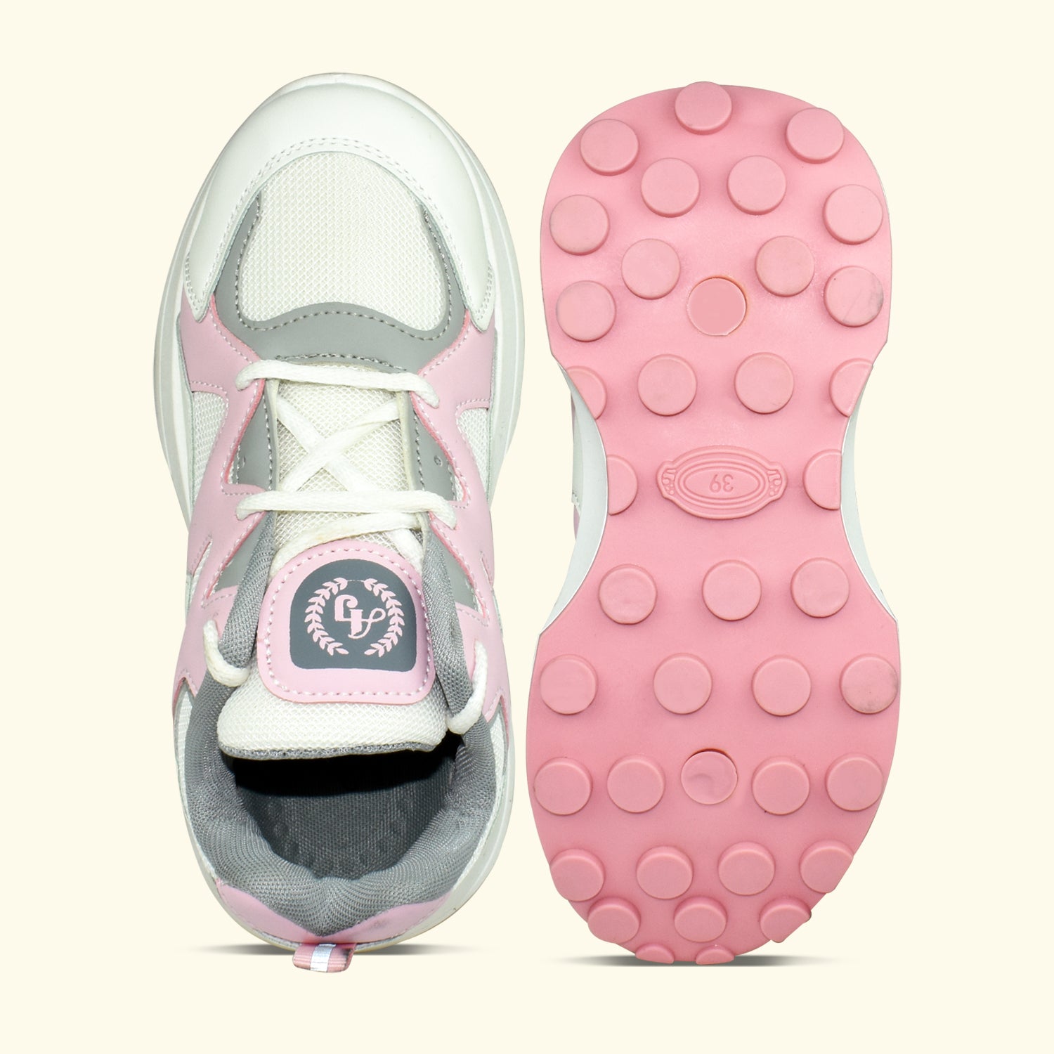 AJANTA Women Pink Lightning Chunky Sneakers | Stylish,Lightweight,Comfortable,Trendy Streetwear Sneakers EL5043