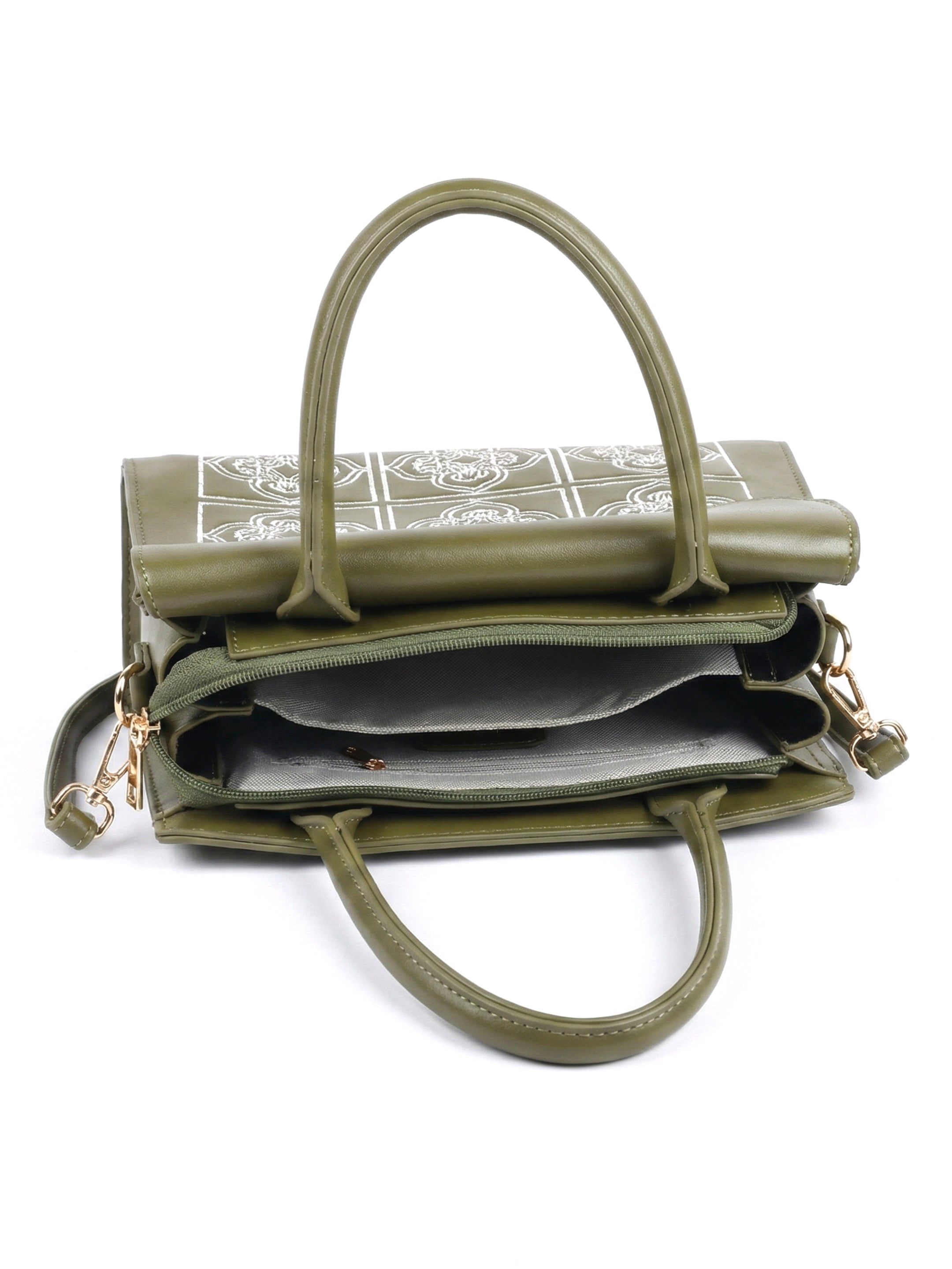 Ajanta Embroidered Women’s Handbag with Top Handle and Sling Strap